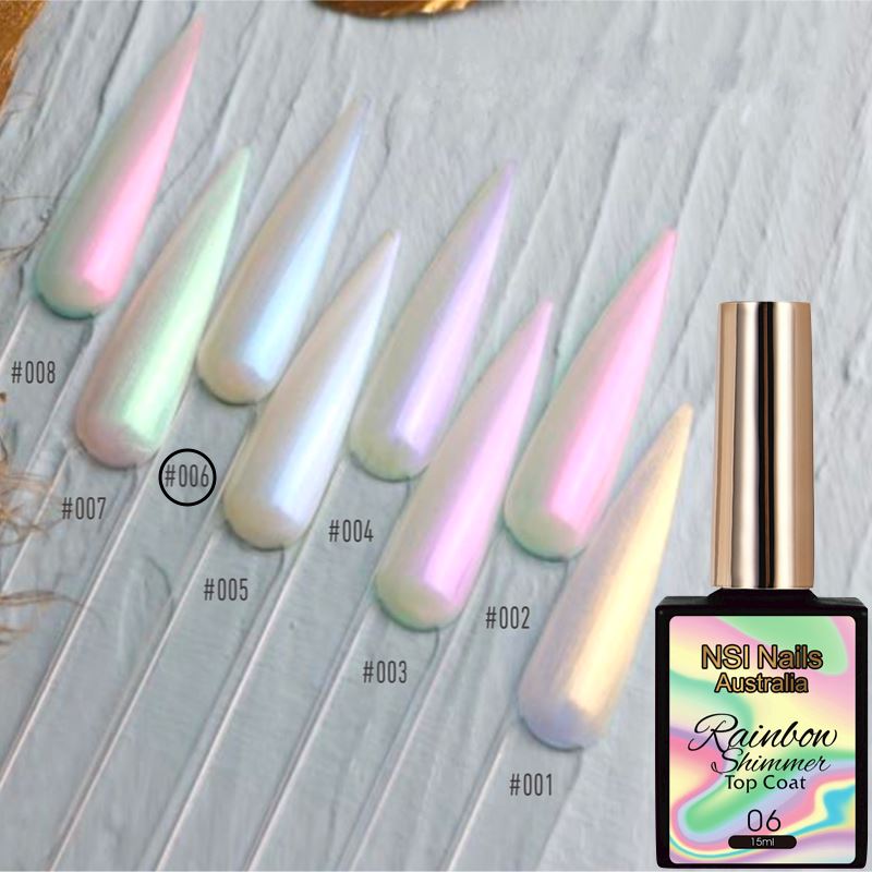 Rainbow Shimmer Gel Polish Top Coat - Long-Lasting High Gloss Nail Polish for Manicures & Pedicures - Perfect for Nail Art, Salon & Home Use