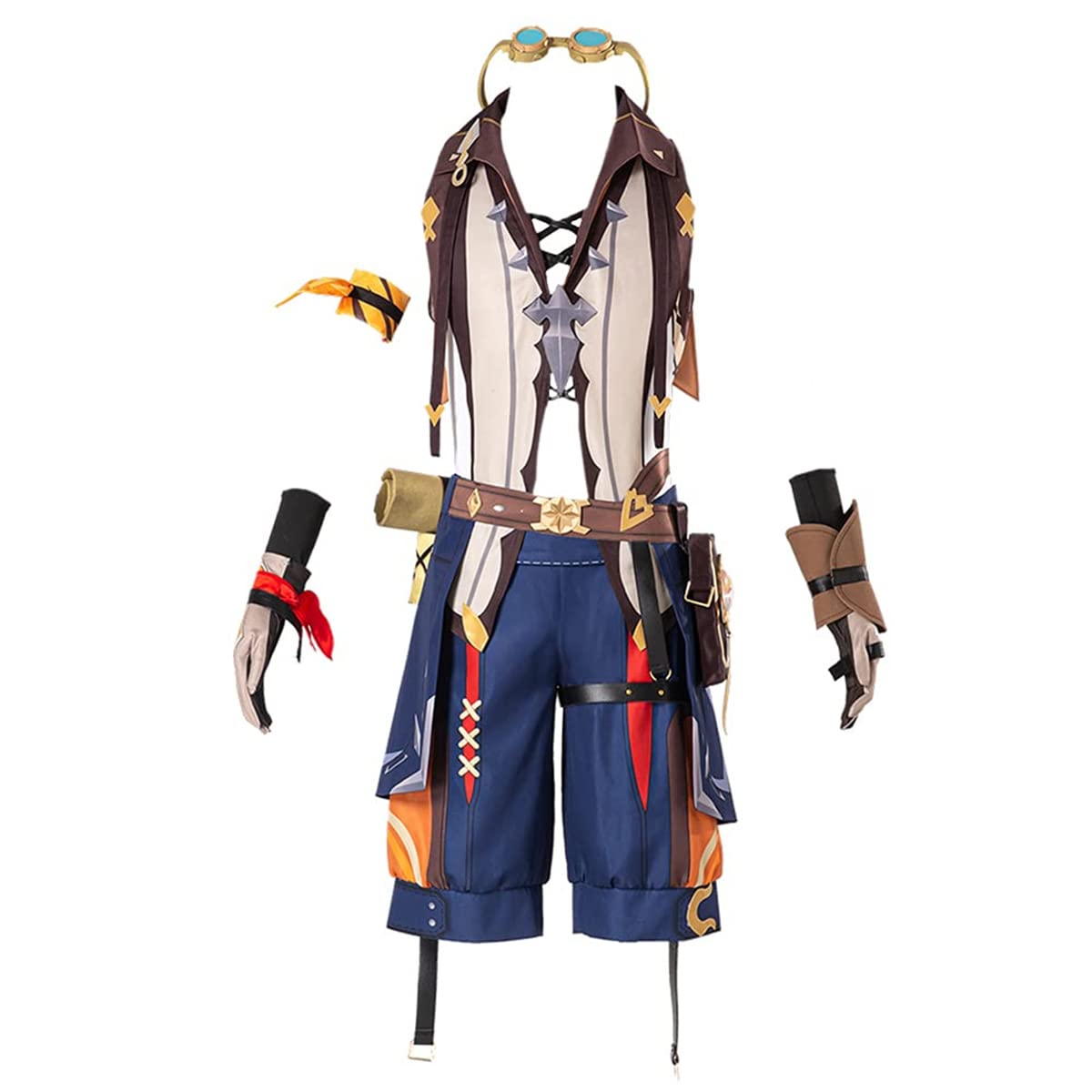Genshin Impact Bennett Cosplay Costume Full Set for Men & Women - Halloween, Anime Conventions, Role Play & Themed Party Outfits