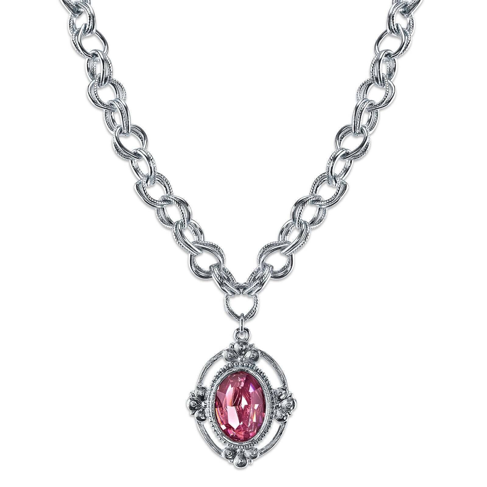 1928 Jewelry Austrian Crystal Pendant Necklace - 16