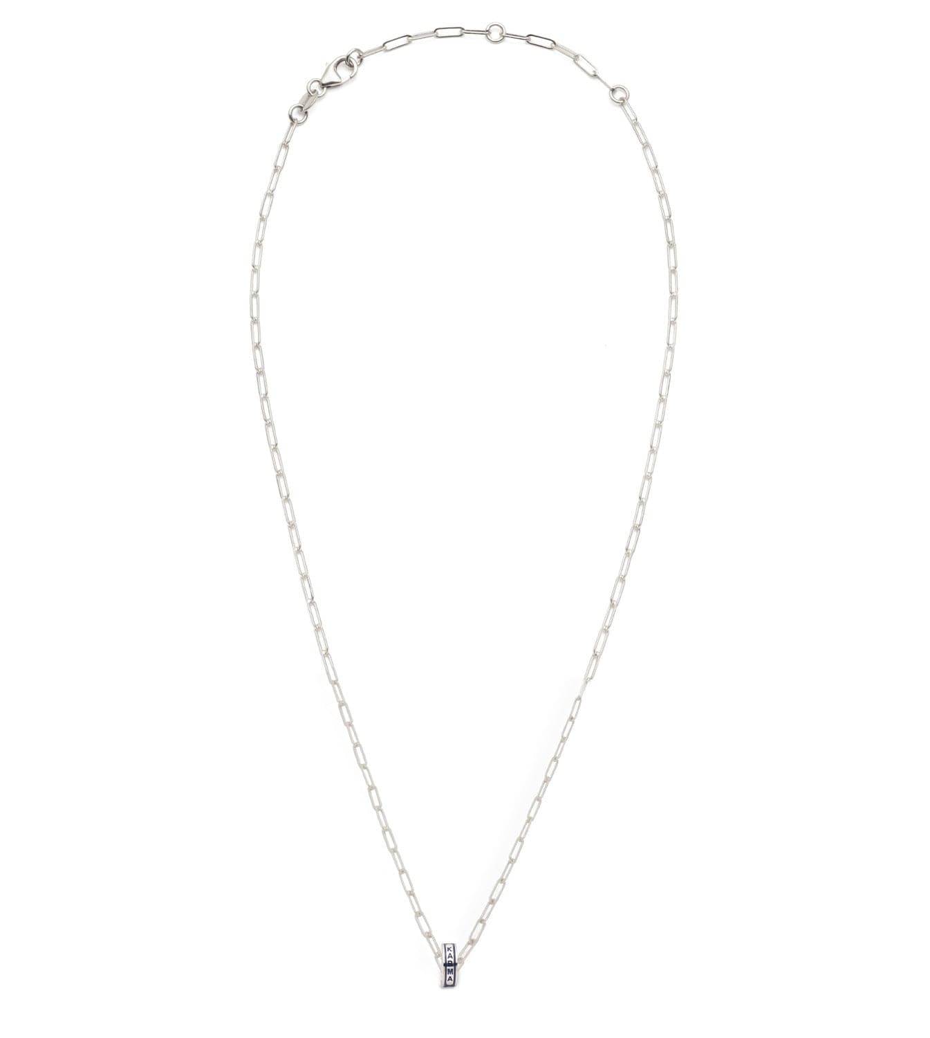 Karma Heartbeat Super Fine Clip Chain Necklace - 14K White Gold Plated Dainty Jewelry for Women, Perfect Gift for Valentine's Day, Anniversary & Everyday Elegance