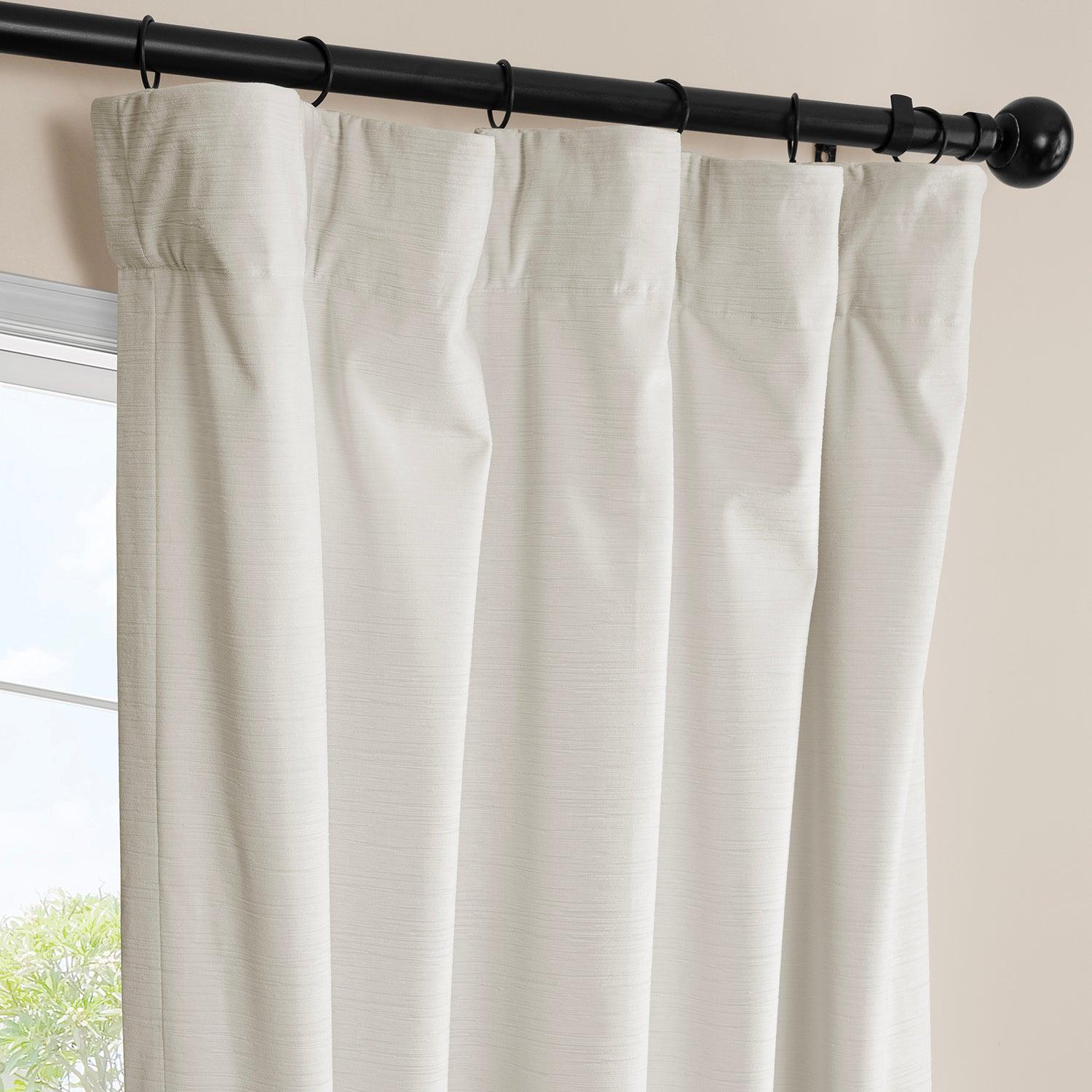 Off White Ravello Burnout Velvet Blackout Curtains for Bedroom & Living Room - Thermal Insulated Light Blocking Drapes for Better Sleep