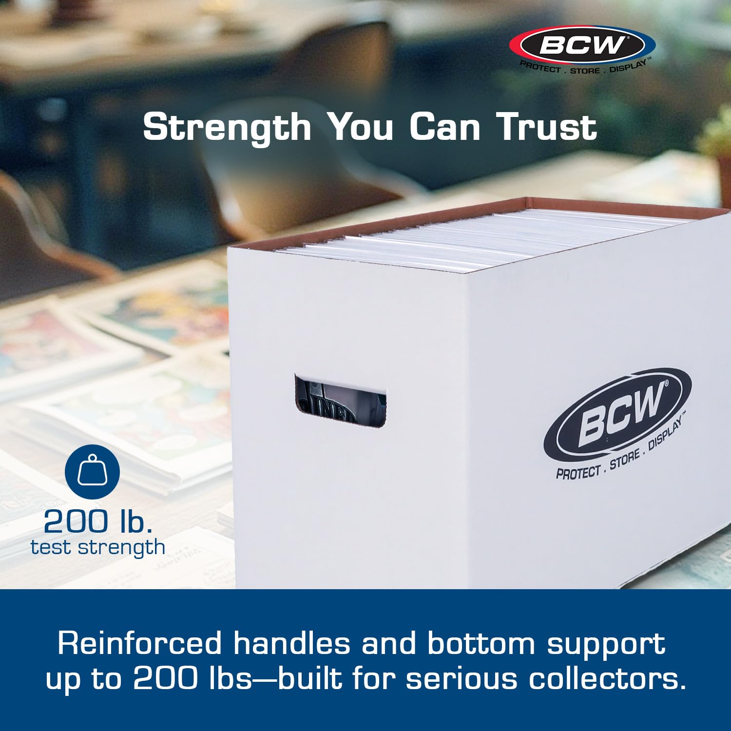 BCW Magazine and Document Storage Box - 1-Pack Durable Cardboard Filing Organizer for Office, Home, or School | Perfect for Archiving Files, Magazines, and Important Documents