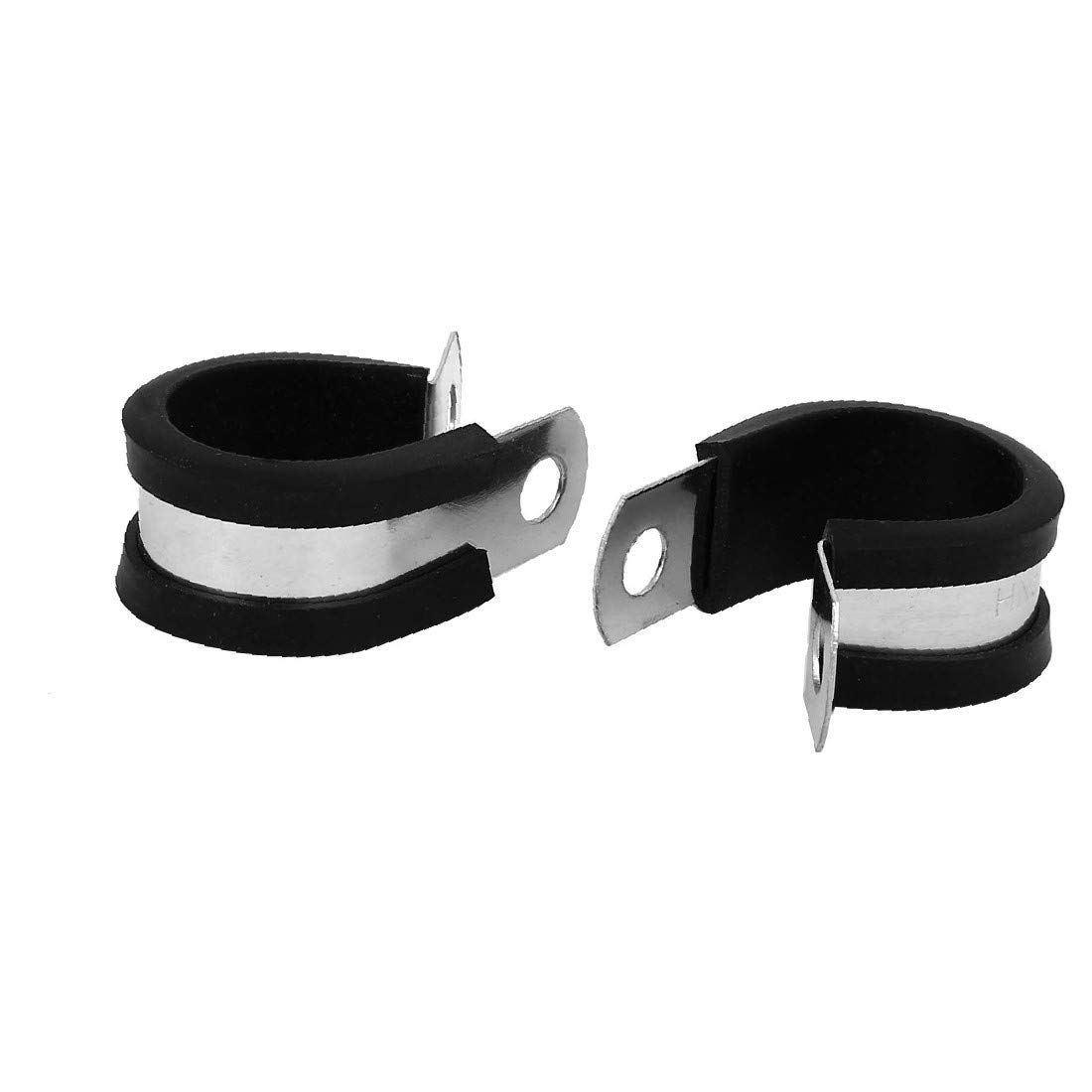 X-DREE 20mm EPDM Rubber Lined P Clips - Heavy Duty Cable Hose Pipe Clamps Holder (2 Pack) - Perfect for Automotive Wiring, Marine Applications & Industrial Pipe Management