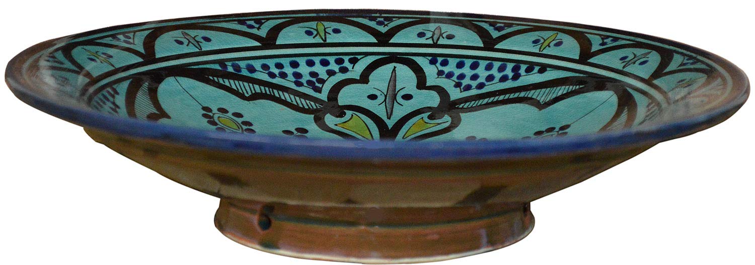 Handmade Moroccan Ceramic Appetizer Plates - 8 Inch Round Decorative Tapas Serving Dishes for Party, Dining & Home Decor