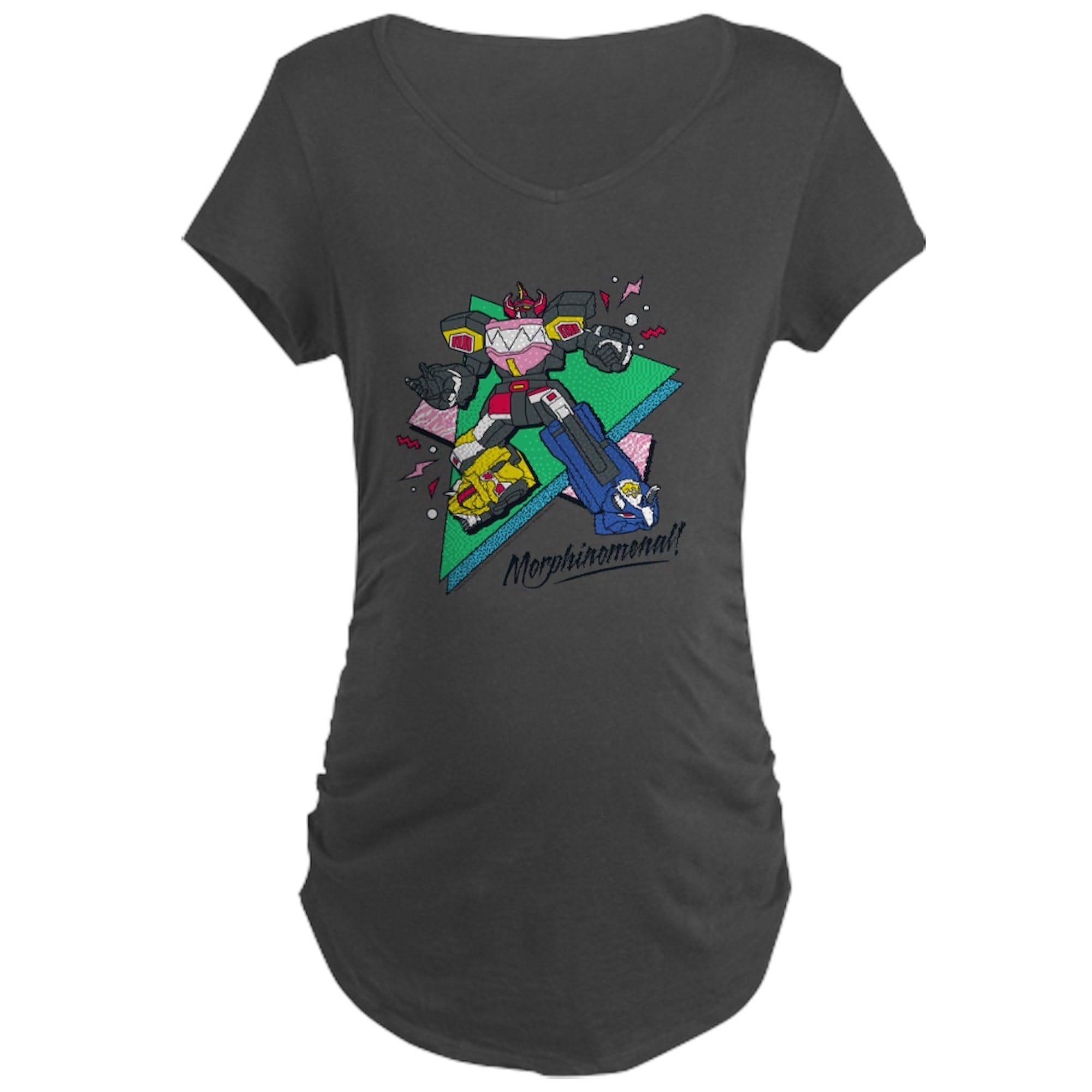 Power Rangers Morphinome Women's Maternity T-Shirt - Ruched Side Design for Comfort - Perfect for Pregnancy, Baby Showers & Casual Wear