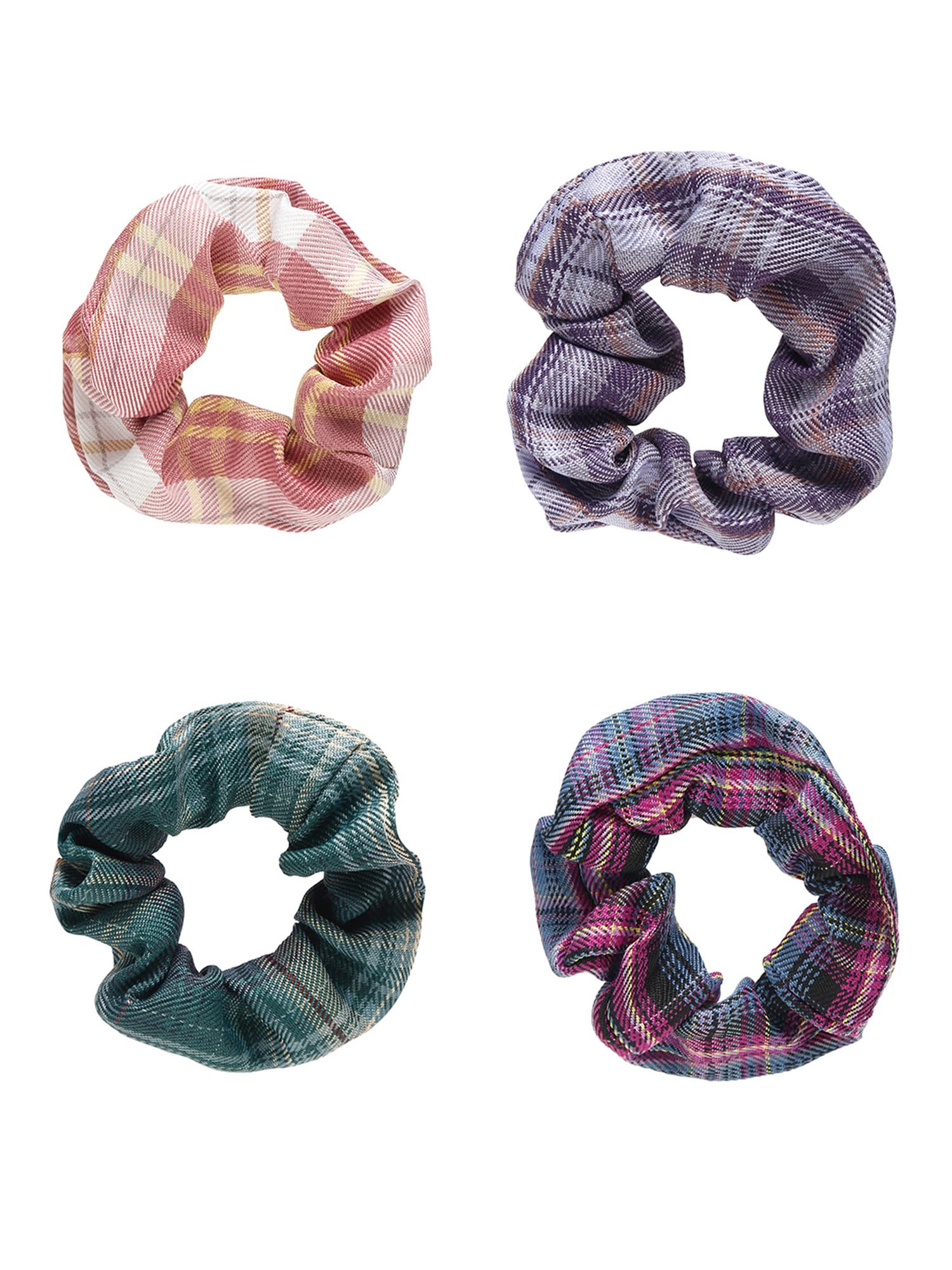 **4-Pack Satin Scrunchies for Women & Girls – Soft Yellow Hair Ties, Ponytail Holders & Hair Accessories – Perfect for Work, Gym & Everyday Use**