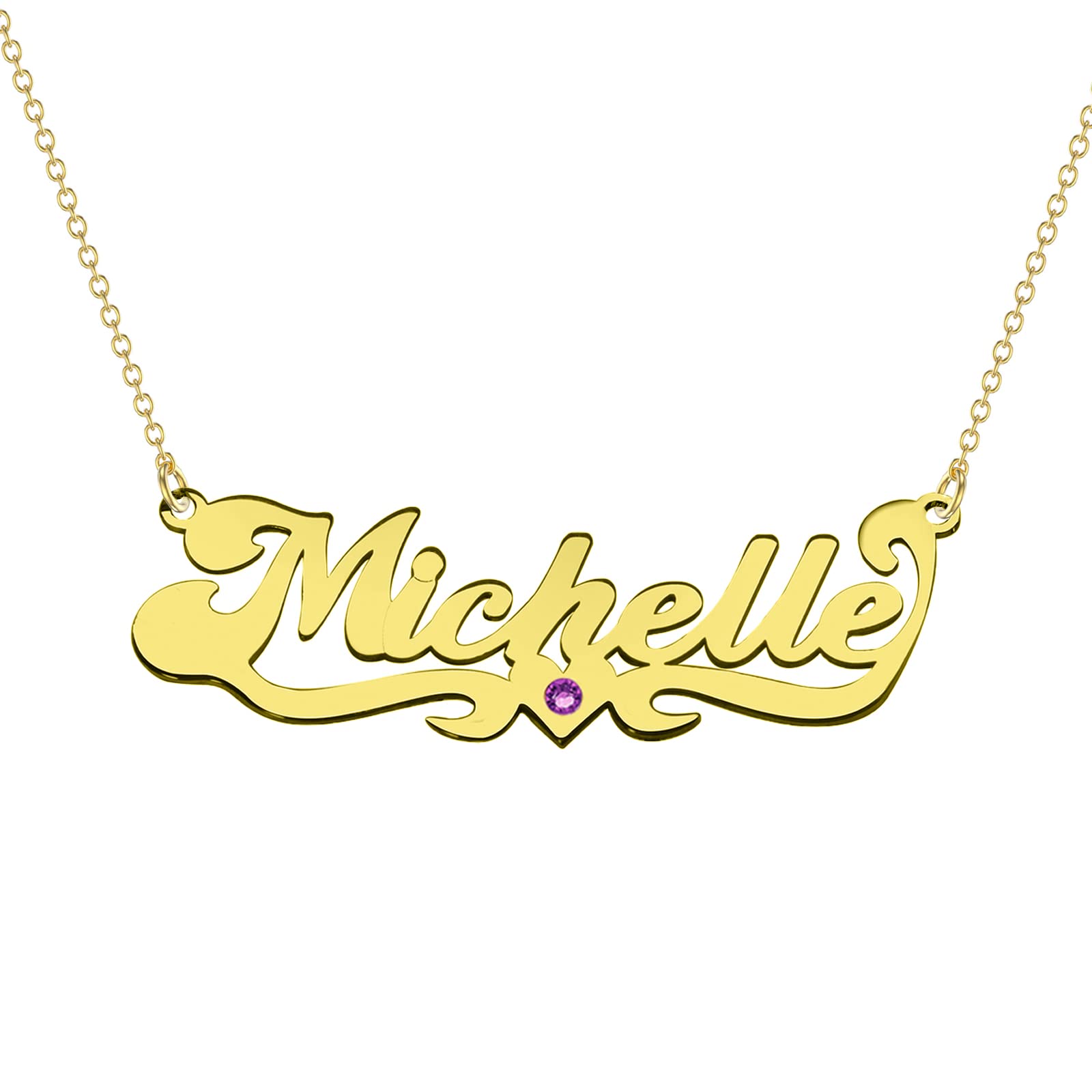 10K/14K/18K Solid Gold Personalized Name Necklace for Women - Custom Nameplate Necklace in Yellow/White/Rose Gold - Real Gold Monogram Jewelry - Perfect Birthday, Valentine's Day Gift for Girlfriend, Wife, Mom, Sister - Elegant Everyday Wear & Special Occasion Jewelry