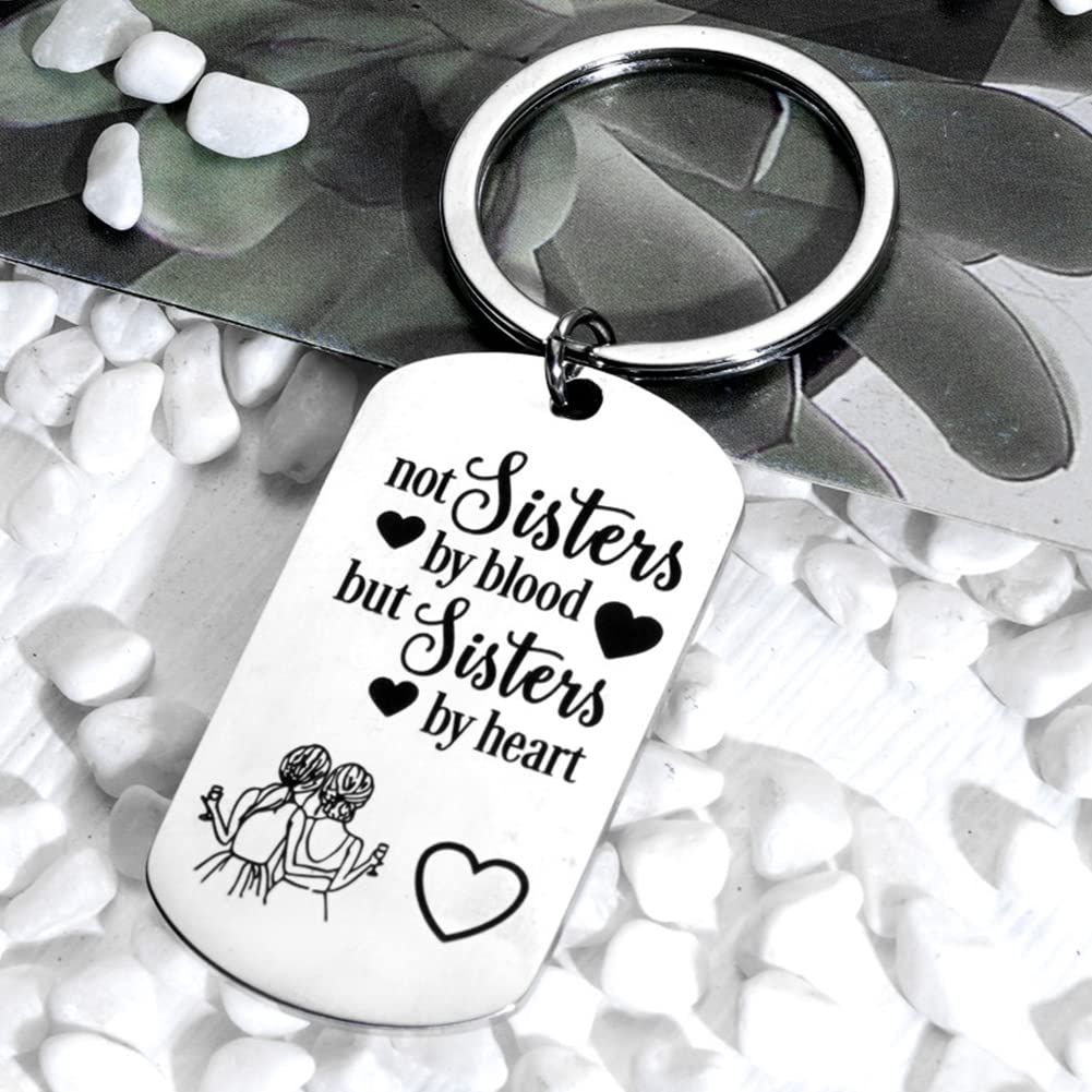 ZAHSY BFF Soul Sister Keychain - Best Friend Birthday Gifts for Women, Unique Sister by Heart Jewelry - Perfect for Anniversaries, Graduation, Christmas & Friendship Day Gifts