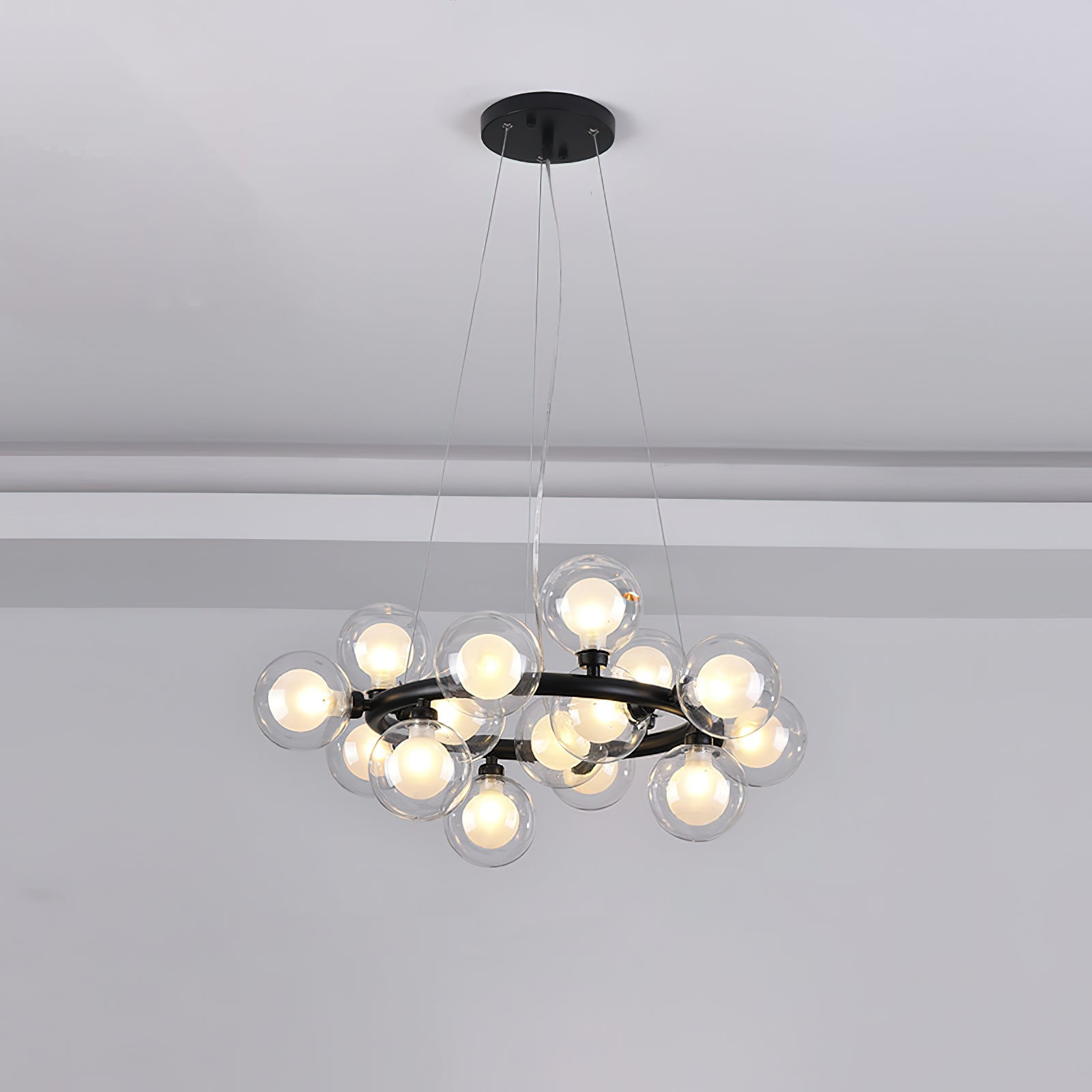 Stylish Bubble Ball Chandelier - Modern Crystal Glass Pendant Light Fixture for Dining Room, Bedroom & Living Room Decor | Perfect for Home, Hotel and Wedding Venue Lighting