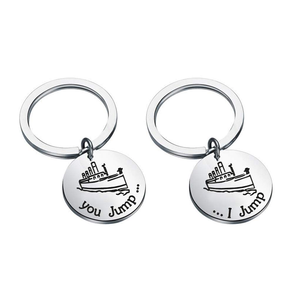 KUIYAI Titanic Movie Quote Keychain - 'You Jump I Jump' Couple Keychain Set, Jack and Rose Inspired Jewelry, Romantic Valentine's Day Gift for Couples - Perfect for Anniversary, Wedding, and Date Night Gifts