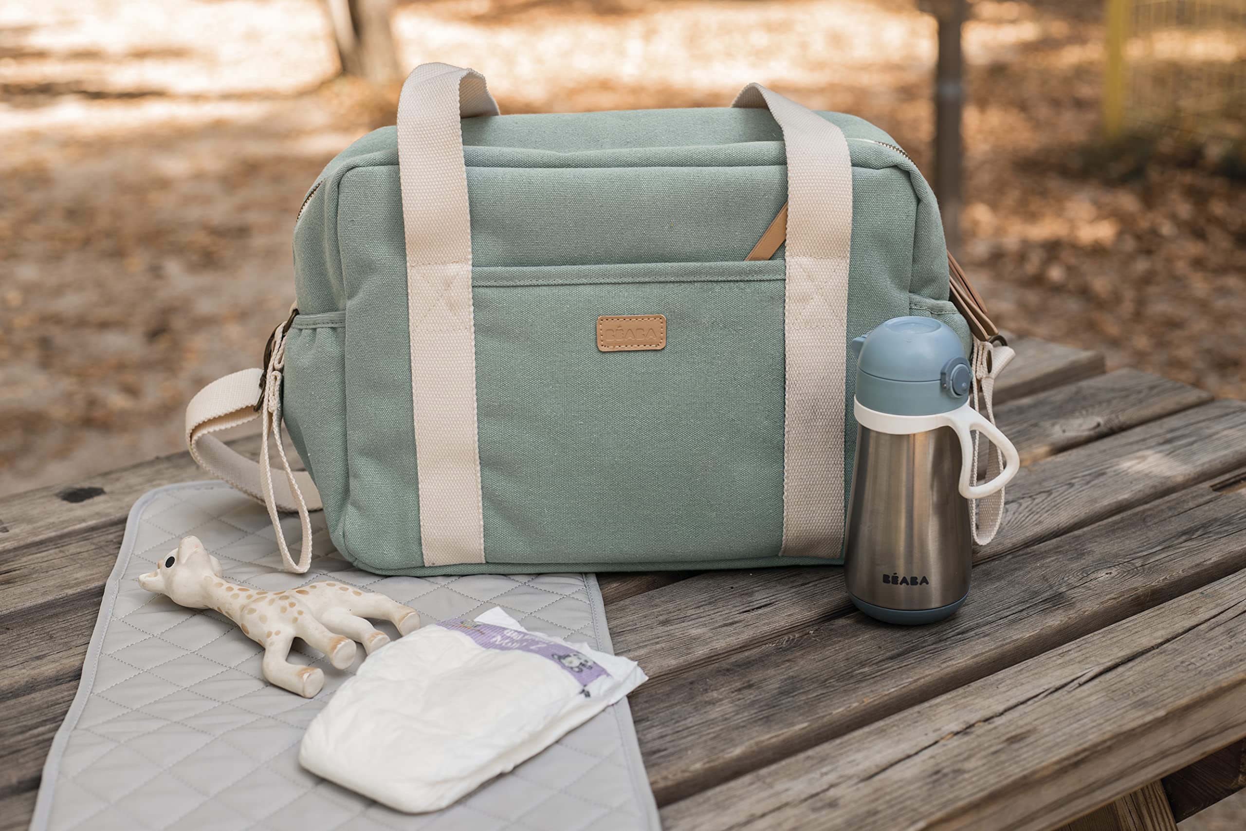 Beaba Paris Large Capacity Diaper Bag for Baby Stroller - Waterproof Baby Essentials Organizer with Adjustable Strap | Perfect for Travel, Daycare & On-the-Go Parents