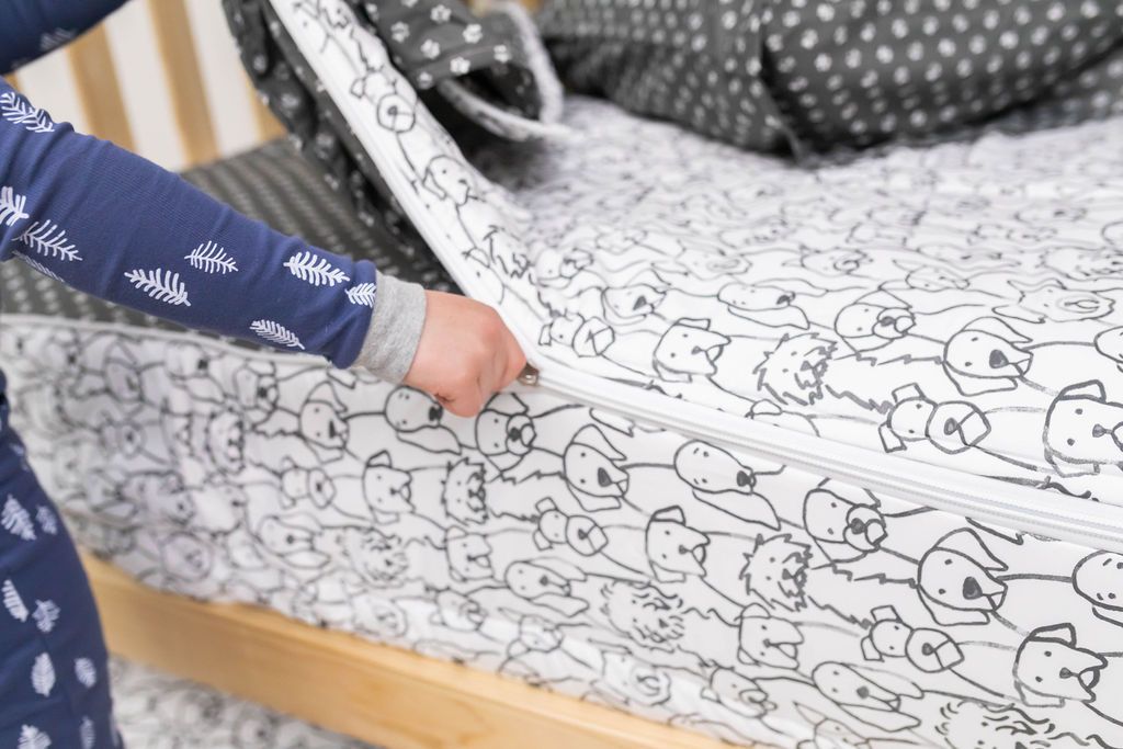 **Cozy Puppy Dog Zipper Bedding Set - Soft & Washable Pet Bed Cover for Small Dogs - Perfect for Crates, Kennels & Home Use**