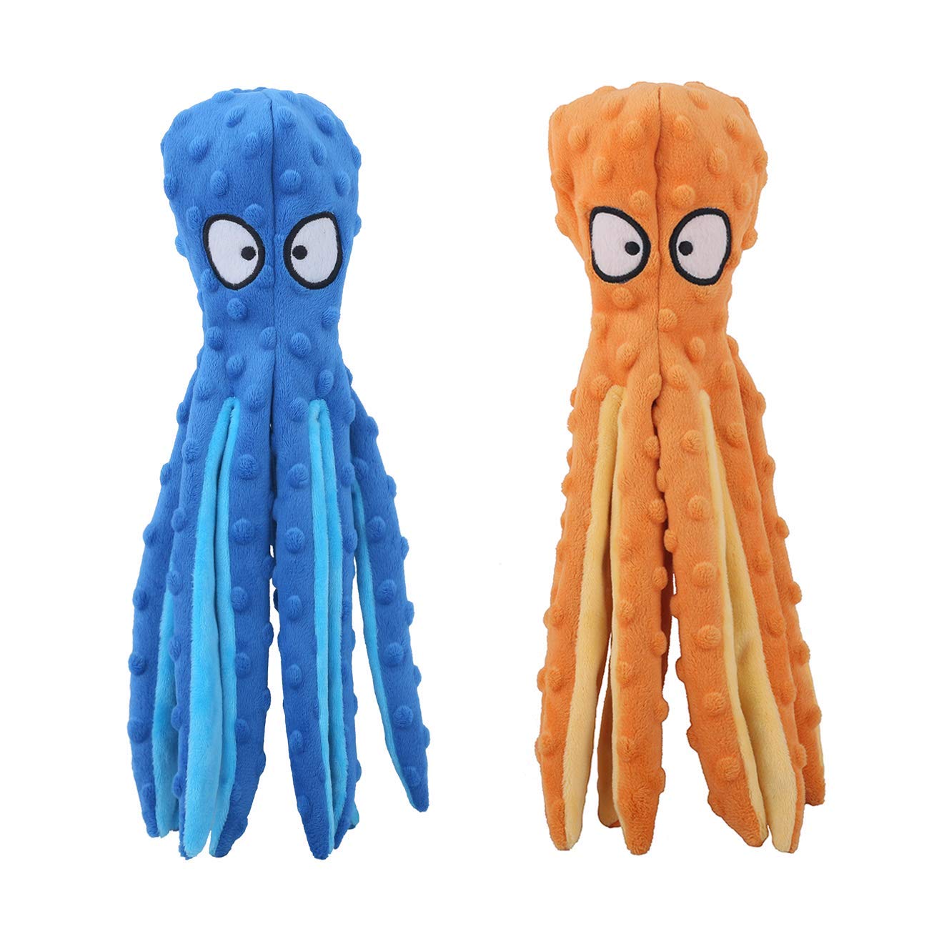 Durable Octopus Squeaky Dog Toys - No Stuffing Crinkle Plush Chew Toys for Puppy Teething, Interactive Play for Small, Medium & Large Dogs - Training & Boredom Relief - 2 Pack - Perfect for Indoor Play & Outdoor Adventures