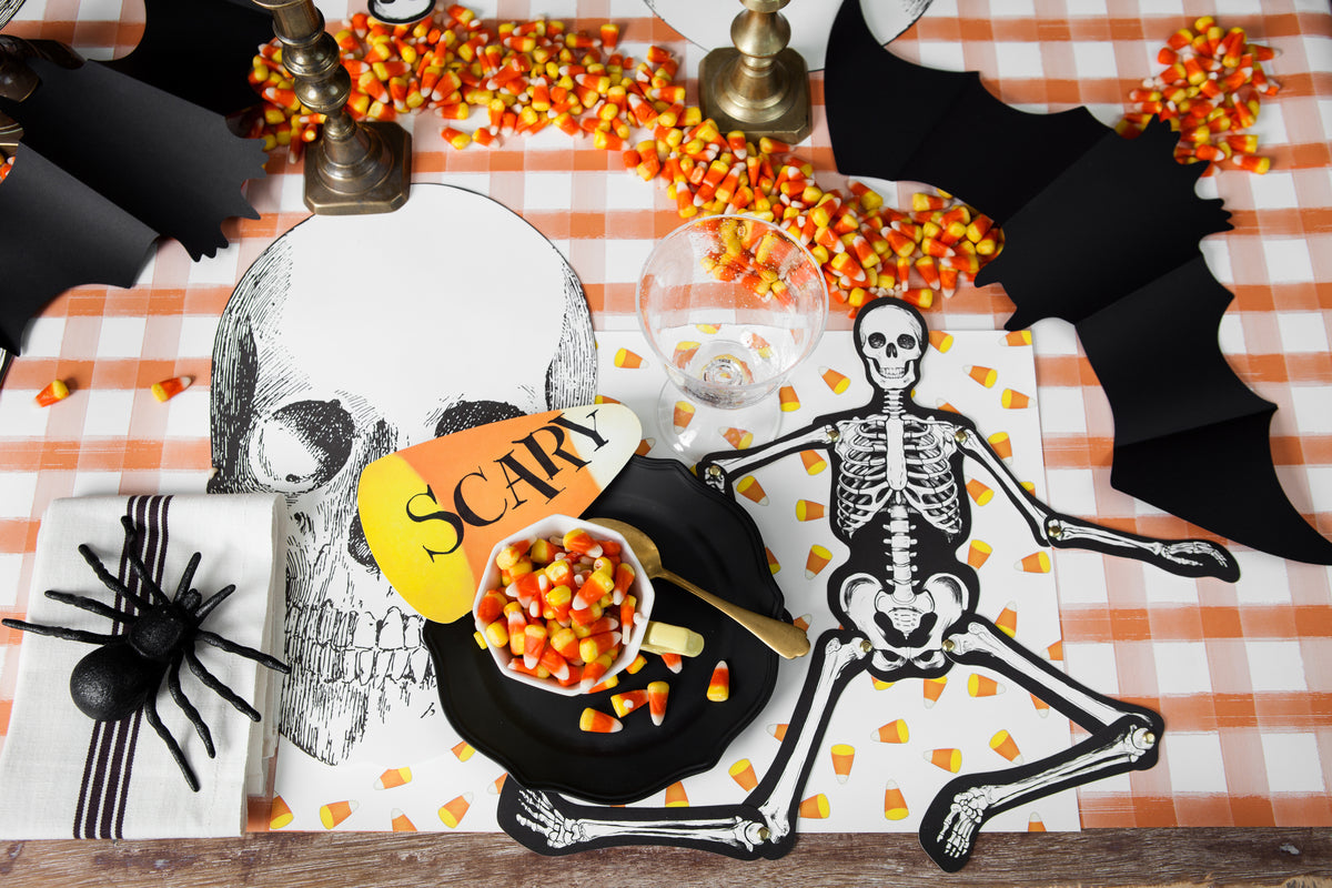 Halloween Candy Corn Placemat - Non-Slip Table Protector for Fall Parties, Thanksgiving & Holiday Decorations - Perfect for Dining, Kitchen & Seasonal Home Decor