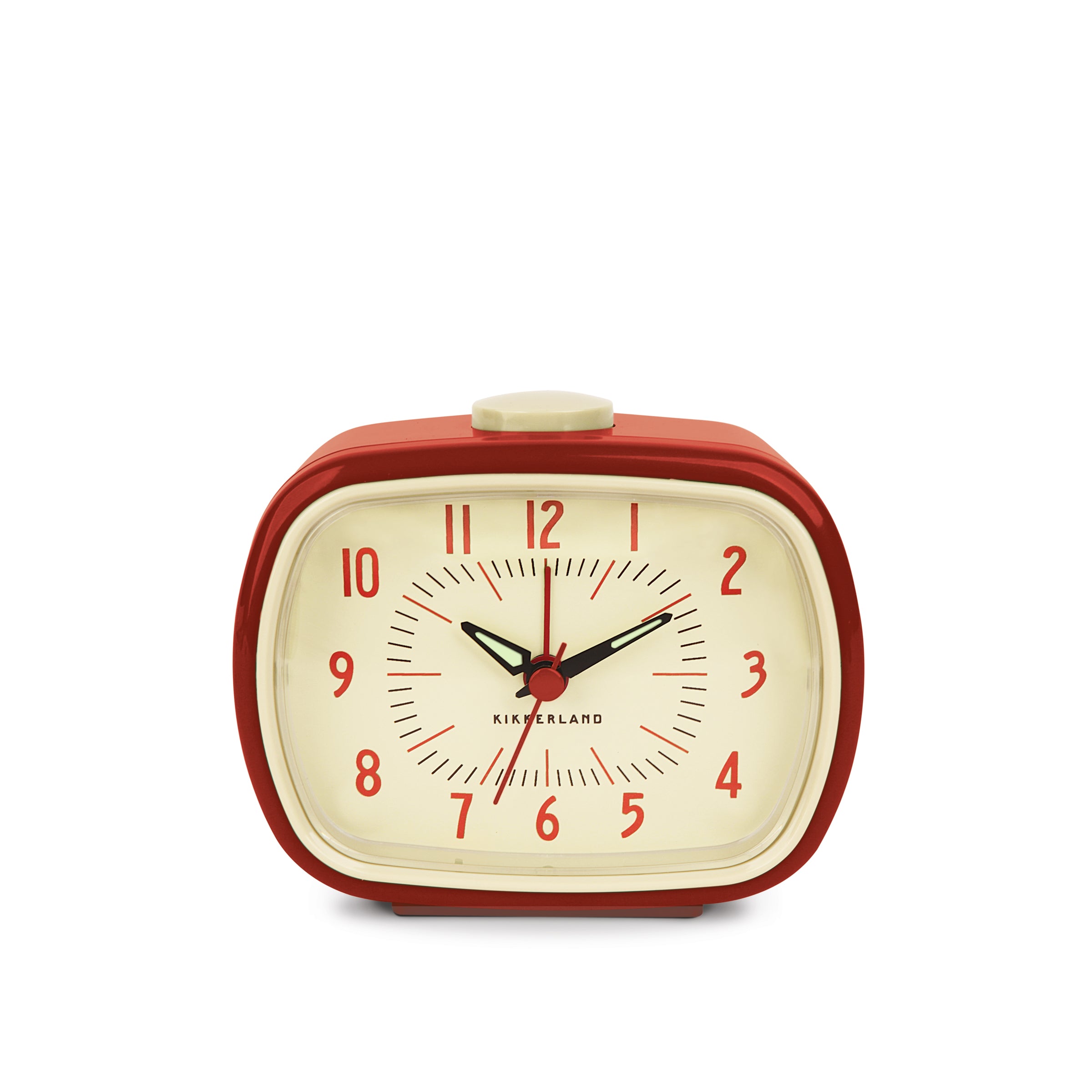 Vintage Red Retro Alarm Clock - Loud Bell Ring, Easy-to-Read Numbers, Battery Operated - Perfect for Bedroom, Office, and Gift Giving