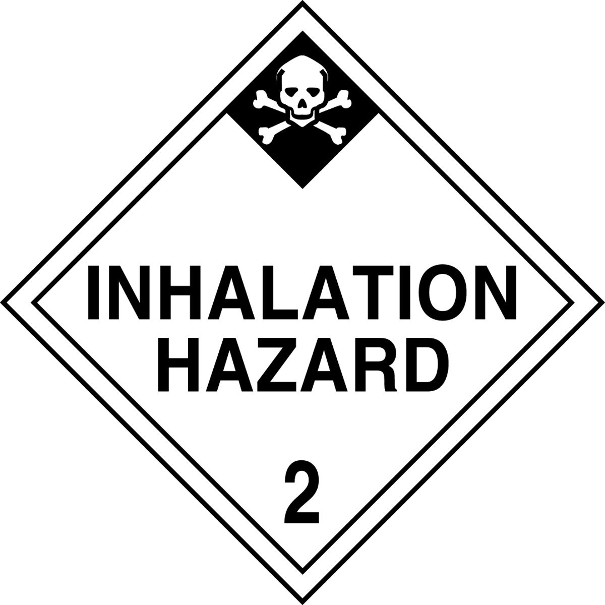 Accuform MPL205CT10 DOT Hazard Class 2 Placard - Inhalation Hazard 2 Warning Sign, 10.75