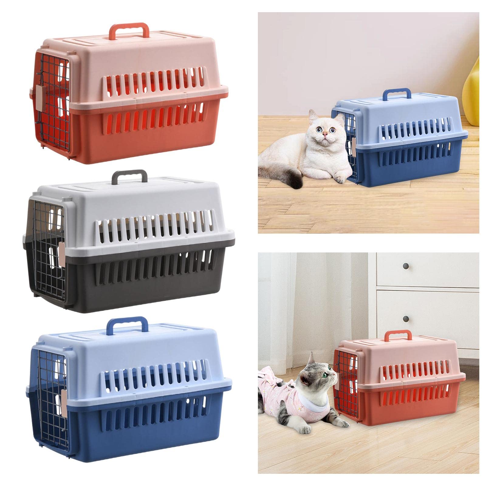 **Enakshi Hard-Sided Pet Carrier for Dogs & Cats - Orange Travel Kennel with Nest Tote Organizer | Durable Pet Crate for Airplane, Car & Vet Visits | Pet Supplies & Dog Travel Accessories**