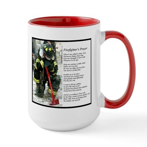 White/Red Inside - Old Version Firefighter Prayer Mugs