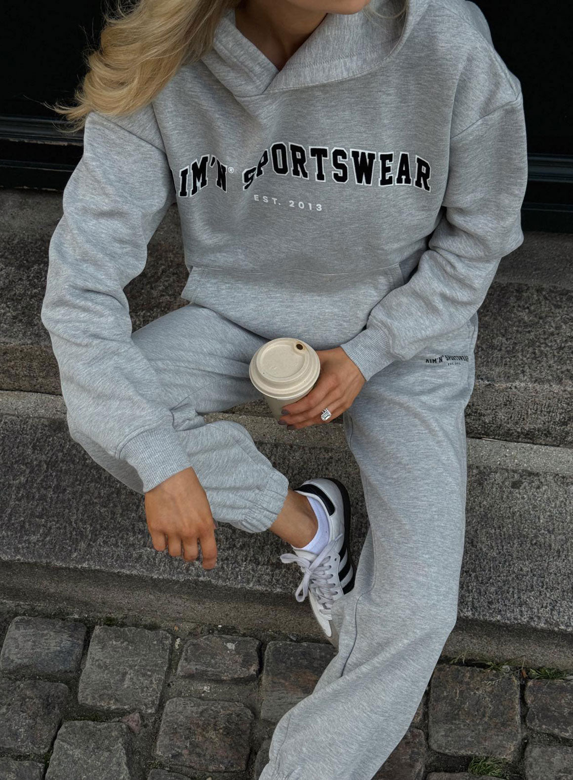 Grey Melange Varsity Classic Sweatpants for Men - Comfortable Casual Joggers with Pockets | Perfect for Gym, Lounge & Streetwear Fashion