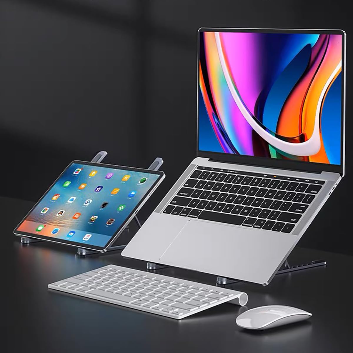 Ventilated Laptop Stand for 17 Inch MacBook Pro & iPad - Adjustable PC Laptop Desk Holder with Cooling Design, Perfect for Home Office, Gaming, and Study