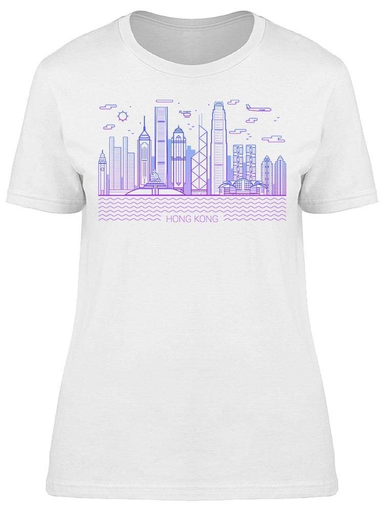 Hong Kong Skyline Graphic T-Shirt for Women - Stylish Urban Fashion Tee for Casual Wear, Travel & Street Style