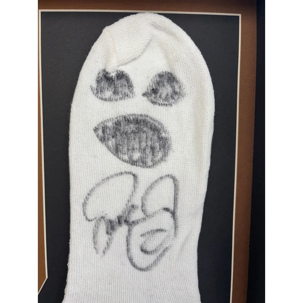 Authentic Mankind Mick Foley Autographed Mr. Socko Drawing Framed with JSA COA - WWE WWF Wrestling Memorabilia for Collectors & Man Cave Decor