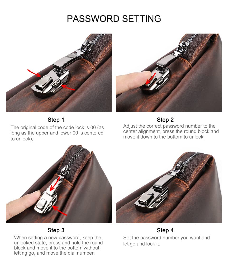 Men's Leather Clutch Bag - Phone & ID Holder for Travel