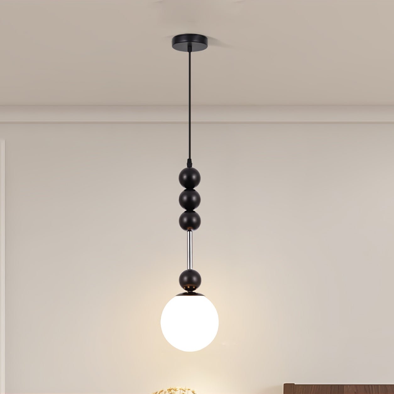 Modern Bola Pendant Lamp - Handwoven Rattan Hanging Light Fixture for Dining Room, Bedroom & Living Room - Boho Chic Ceiling Lighting for Home Decor