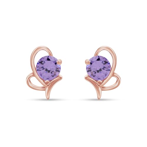 Rose Gold Plated Silver- Simulated Alexandrite