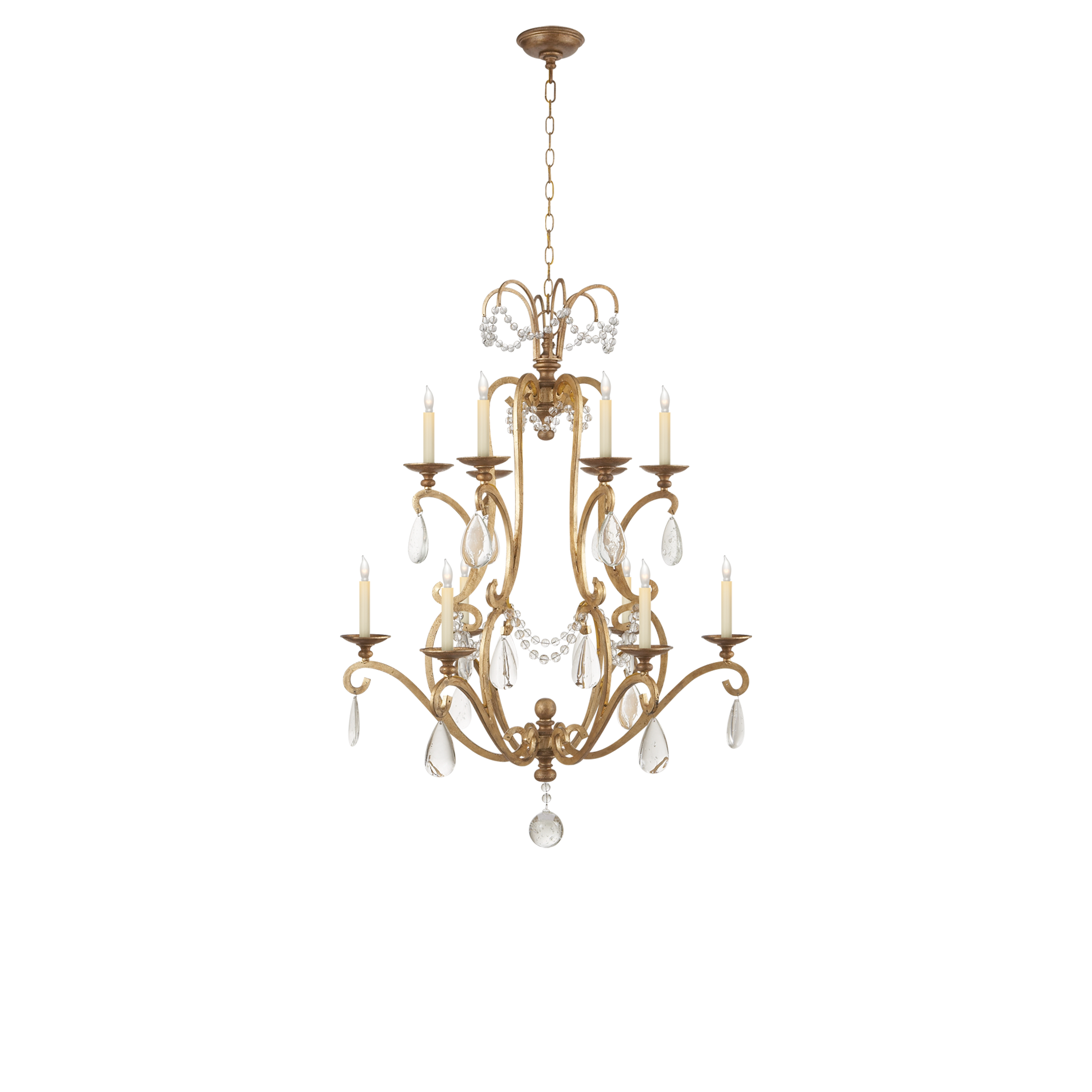 Orvieto Large Crystal Chandelier - Elegant Modern Ceiling Light Fixture for Dining Room, Living Room & Bedroom Lighting Decor