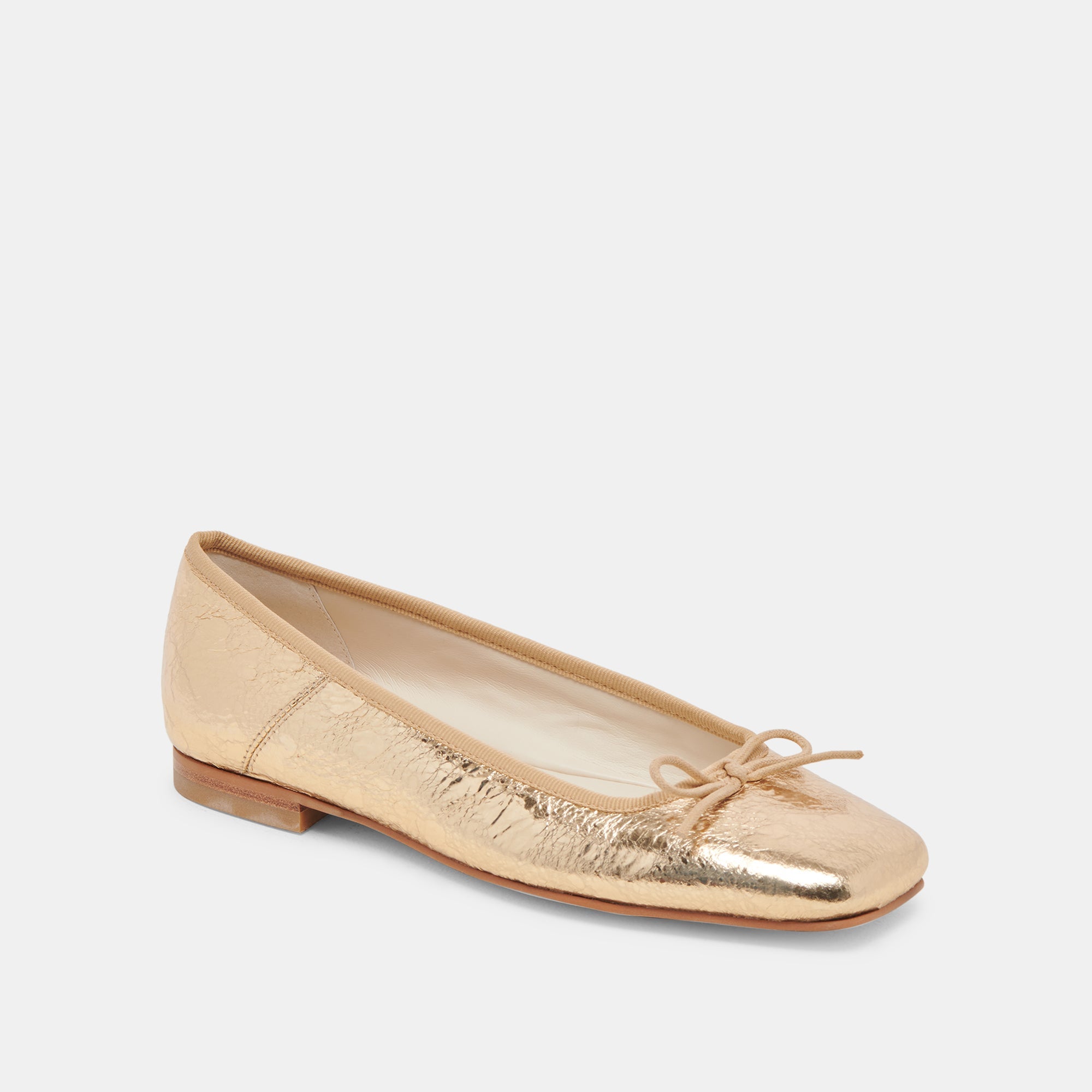 ANISA Ballet Flats for Women - Gold Distressed Leather Comfortable Shoes | Elegant & Stylish for Casual Wear, Office, and Dance