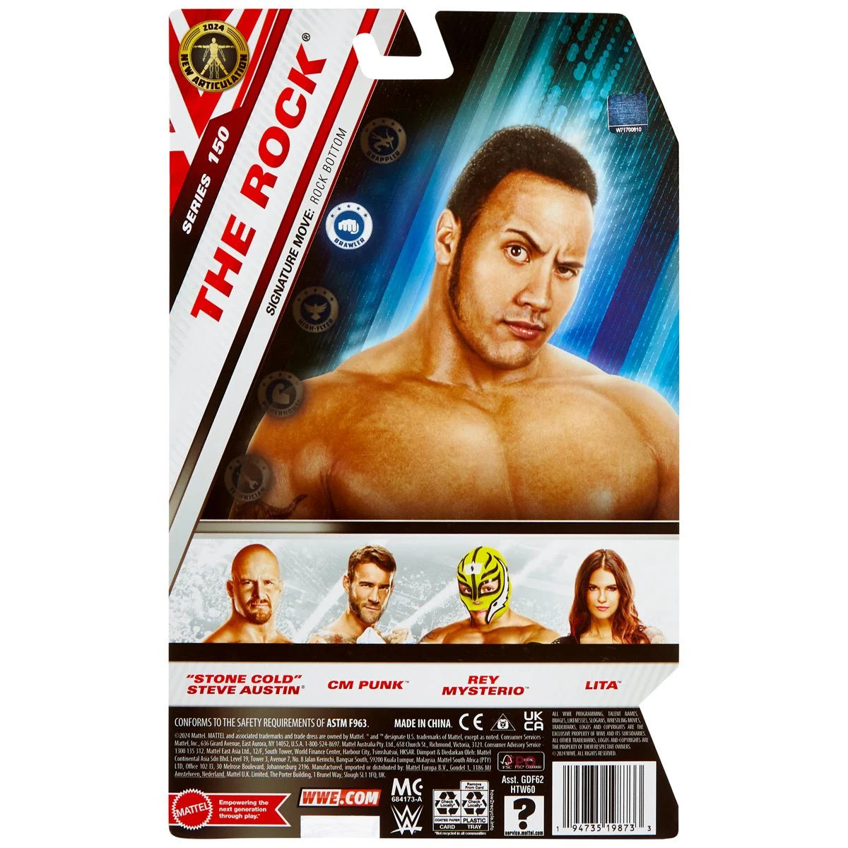 The Rock WWE Main Event Series 150 Action Figure - Collectible Wrestling Toy for Fans & Kids - Perfect for Play, Display & Gifts