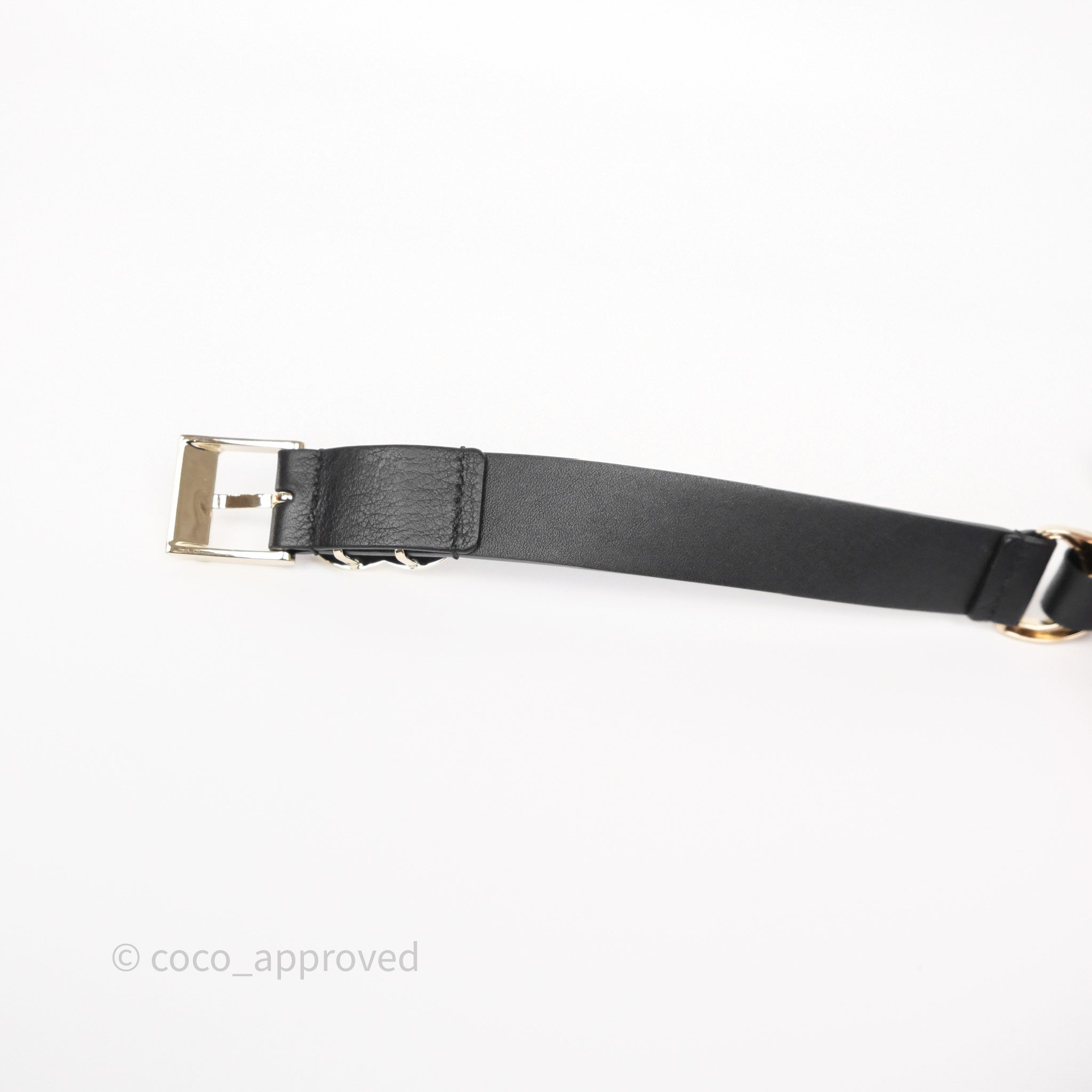Chanel CC Woven Chain Black Leather Belt with Gold Hardware - Luxury Women's Fashion Accessory for Parties & Formal Events