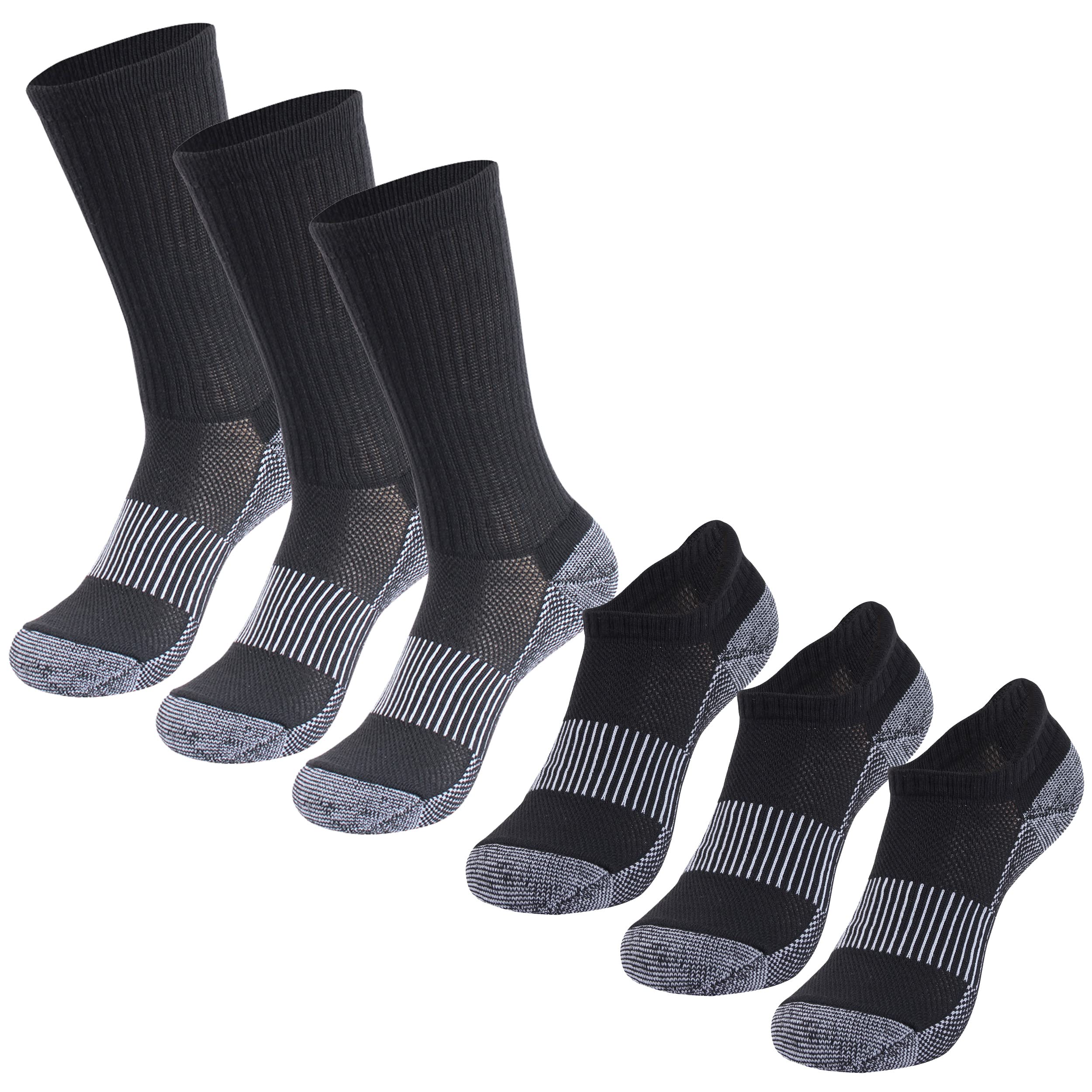 Hissox Copper Infused Running Socks - Unisex Moisture Wicking Anti-Odor Athletic Socks for Hiking, Trekking & Sports - Breathable Cushioned Ankle Crew Socks for Men & Women
