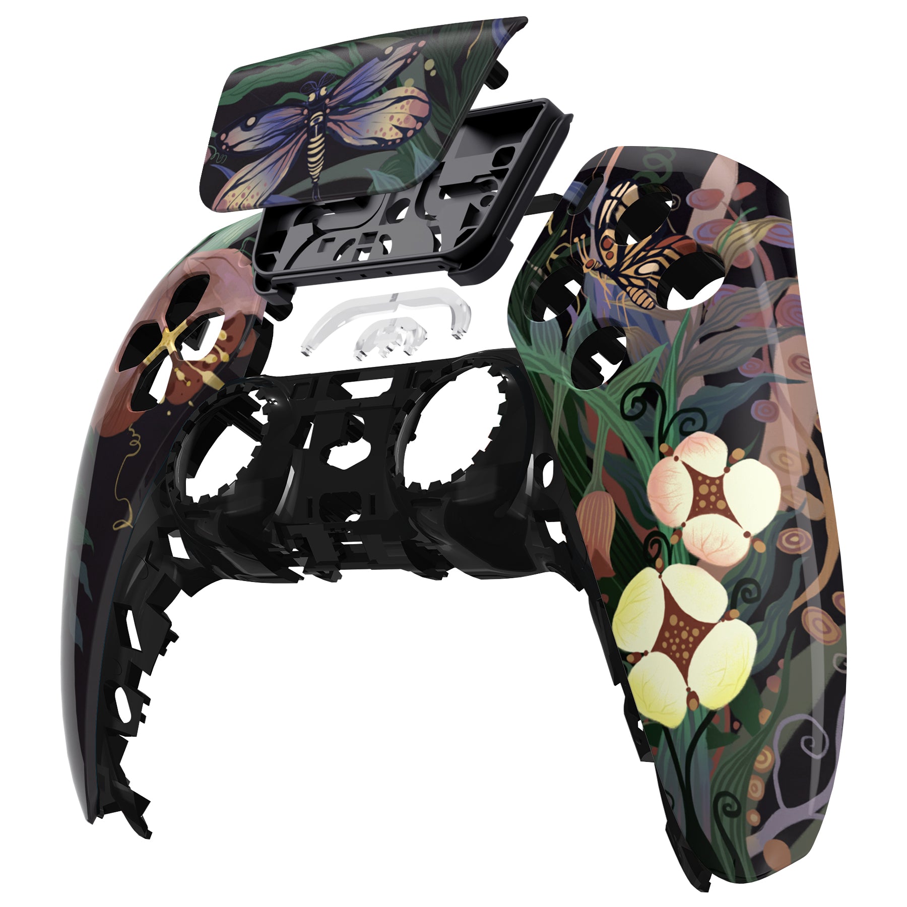 eXtremeRate Mysterious Garden PS5 Controller Touchpad Front Housing Shell - DIY Replacement Shell for BDM-010/020/030/040/050 Models | Custom Touch Pad Cover | Gaming Accessory for PS5 Enthusiasts | Perfect for Controller Customization & Gaming Setup Enhancement