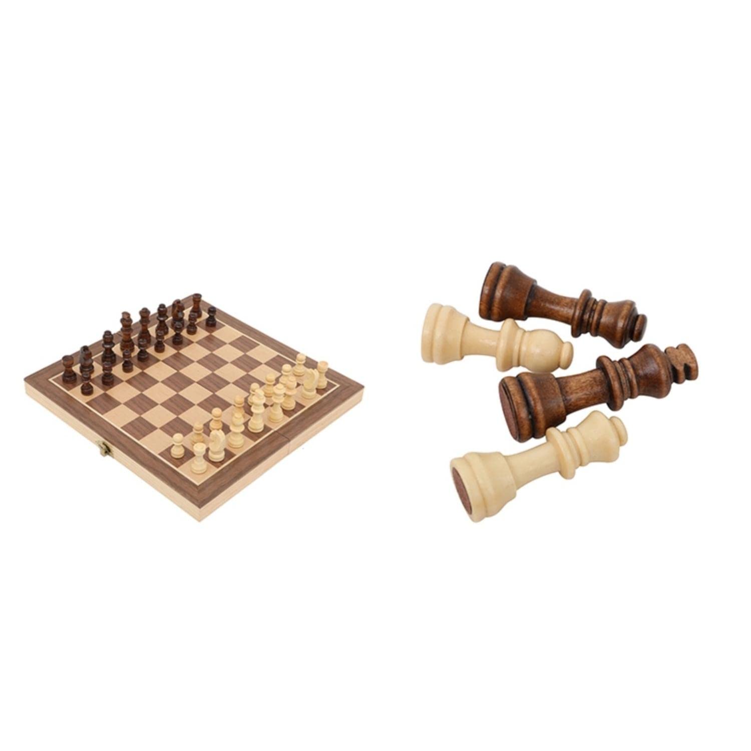 Premium Wooden Chess Set with Foldable Board & Storage Compartment | Classic Strategy Game for Adults, Kids & Family Game Night | Perfect for Travel, Home & Office Use