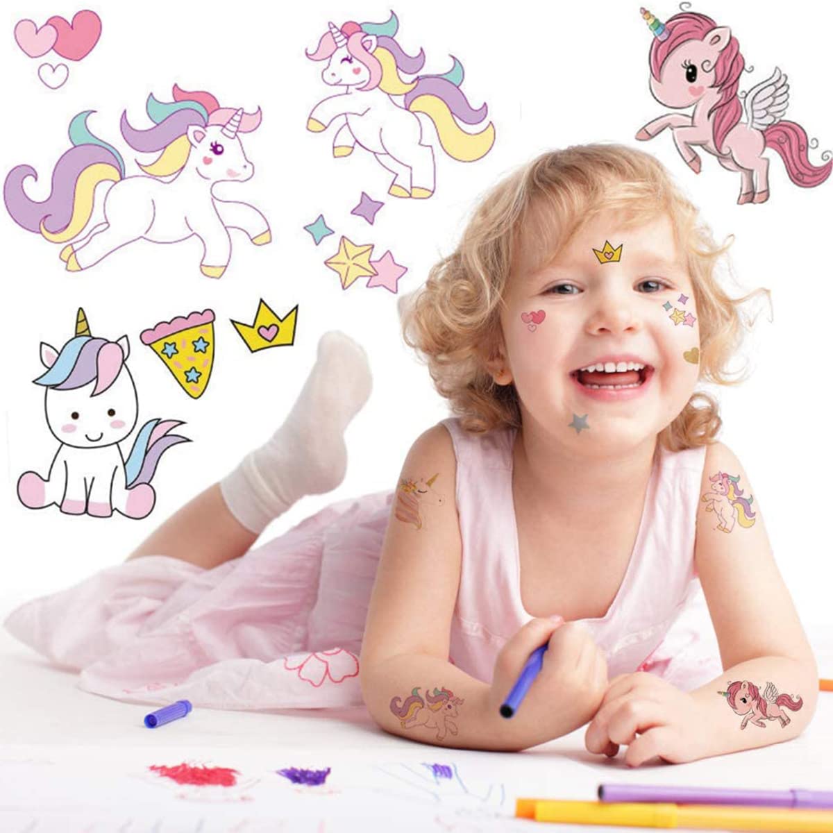 Fantasyon 20 Sheets 3D Puffy Unicorn Stickers for Kids - DIY Cartoon Unicorn Theme Stickers for Scrapbooking, Journals, Party Favors, Reward Prizes & Classroom Activities