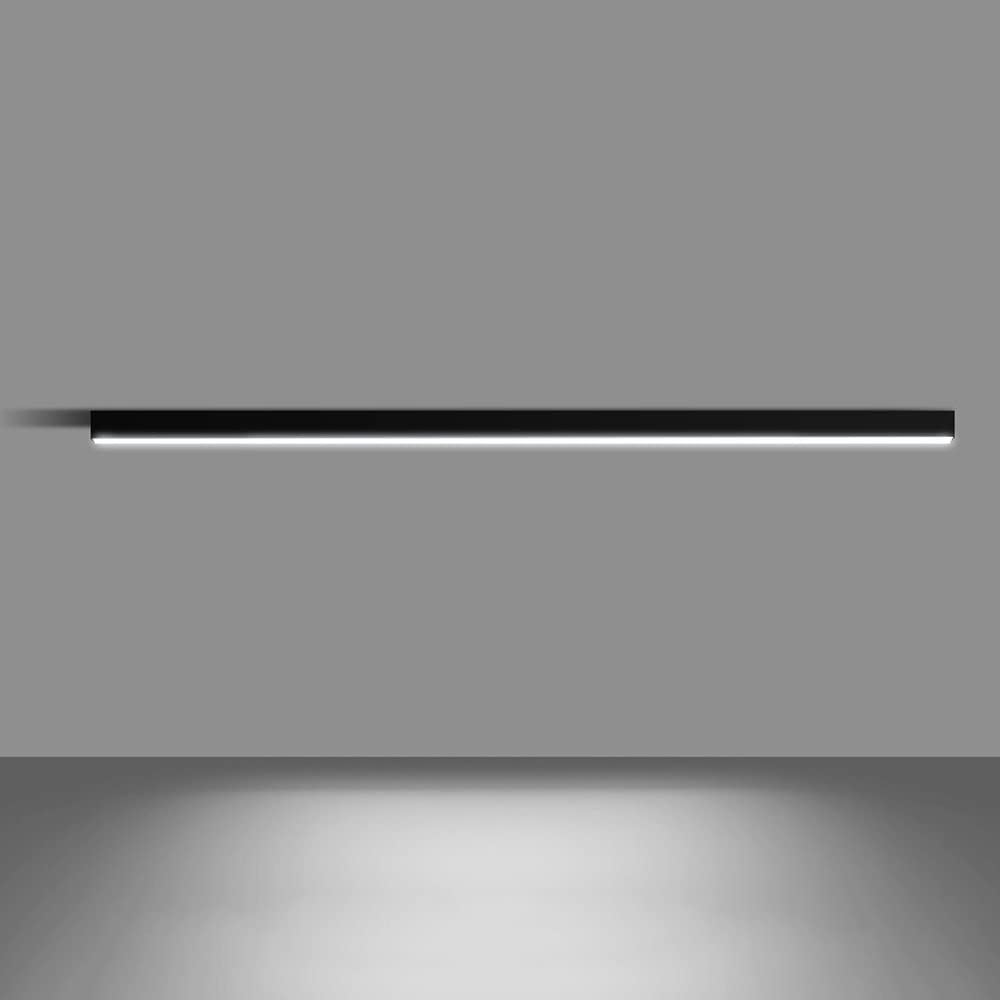 SIET Minimalist Black Linear Ceiling Light - Modern Semi Flush Mount LED Strip Lighting Fixture for Living Room, Bedroom, Hallway & Kitchen | Dimmable Chandelier Alternative for Contemporary Home Decor