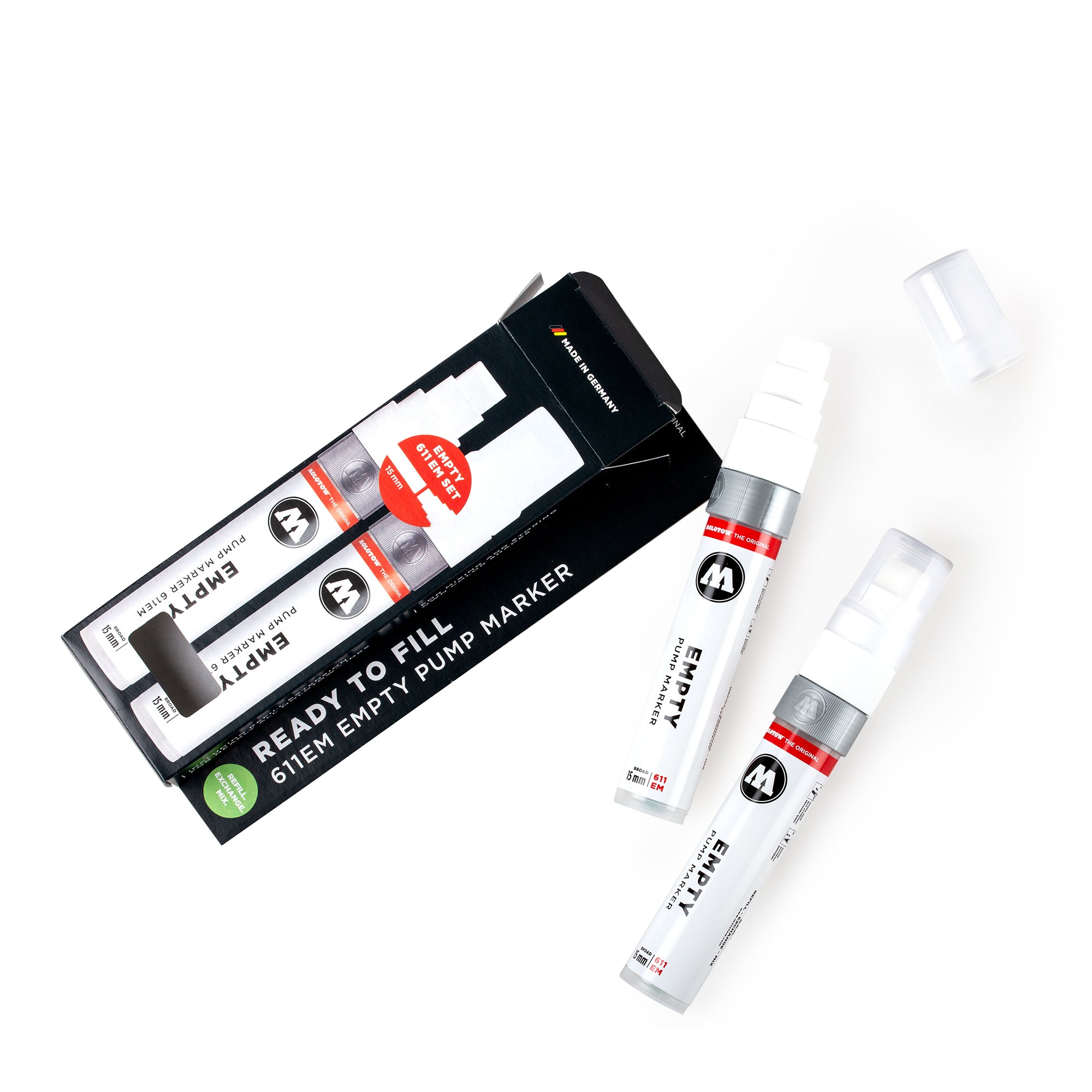 2 Pack ONE4ALL 611EM Refill Extensions - Compatible with 611EM Pens - Ideal for Office, School & Home Use