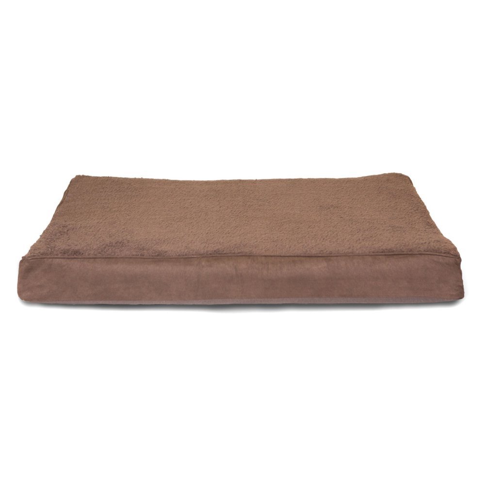 Furhaven Cooling Gel Dog Bed for Large & Medium Dogs - Removable Washable Cover, Orthopedic Support for Pets Up to 55 lbs - Terry & Suede Mattress in Espresso (Large) - Perfect for Hot Weather & Joint Pain Relief