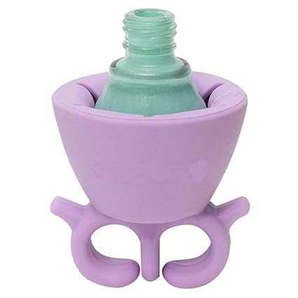 KRUSH Nail Polish & Lipstick Holder - Lightweight Silicone Anti-Spill Bottle Stand for Women, Wearable Nail Polish Organizer (Multicolor, Pack of 1) - Perfect for Salon, Home Manicures & Travel Makeup Organization