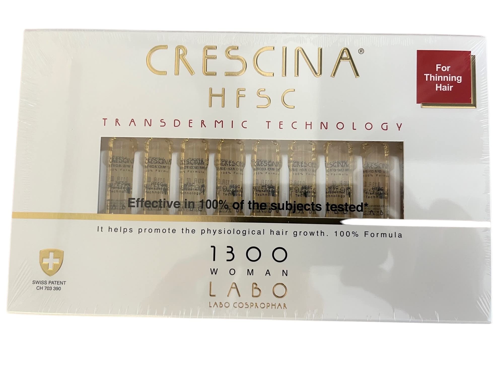 Crescina HFSC Hair Growth Treatment for Women - 20 Vials (1300 - Severe Hair Loss) | Thinning Hair & Scalp Solution | Revitalize & Strengthen Hair for Daily Confidence