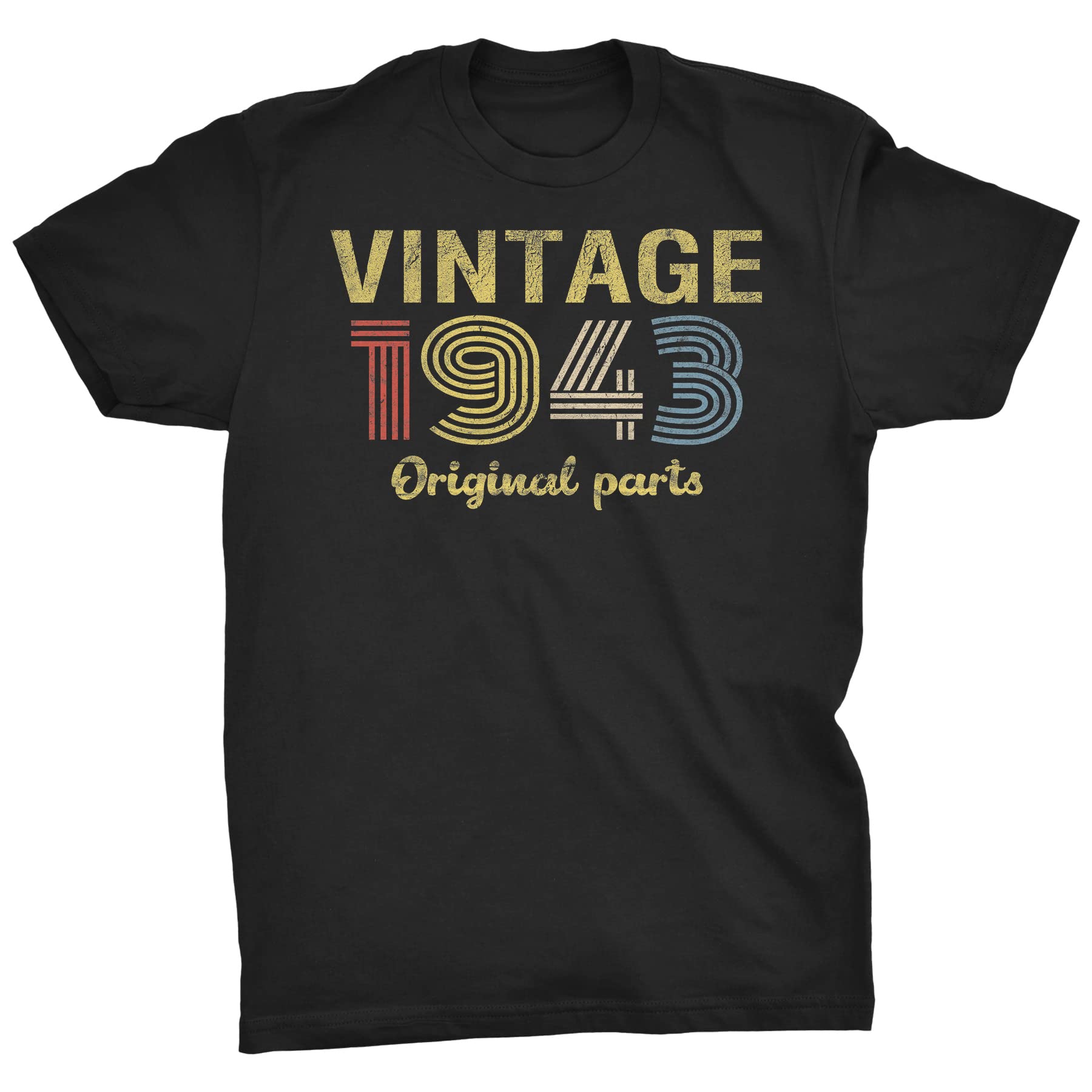 Vintage 80th Birthday Gift T-Shirt for Men - Original 1943 Retro Design - Funny 80 Year Old Birthday Present - Perfect for Parties & Milestone Celebrations