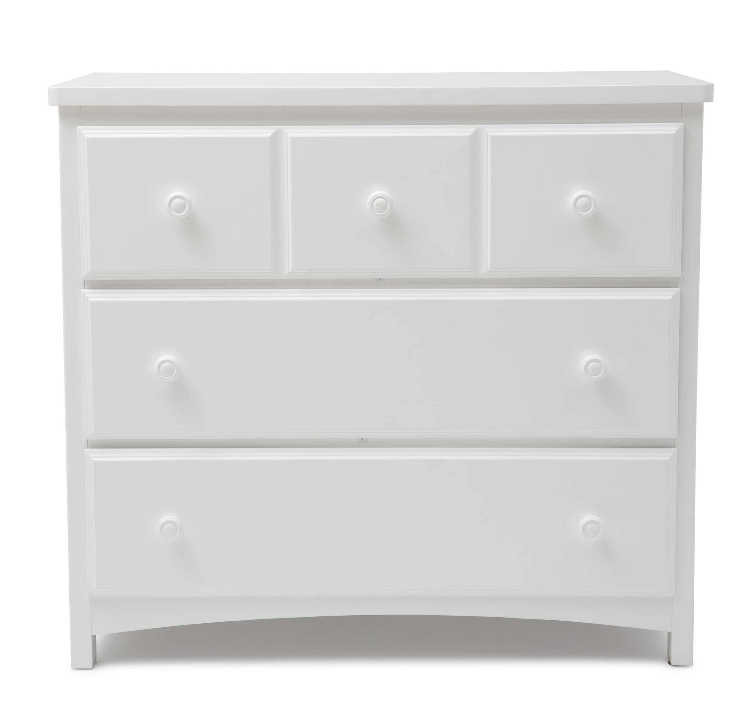 Delta Children 3-Drawer Dresser with Interlocking Drawers - Sturdy White Nursery Dresser for Baby Clothes & Storage | Perfect for Kids' Bedroom, Nursery Organization & Baby Essentials Storage