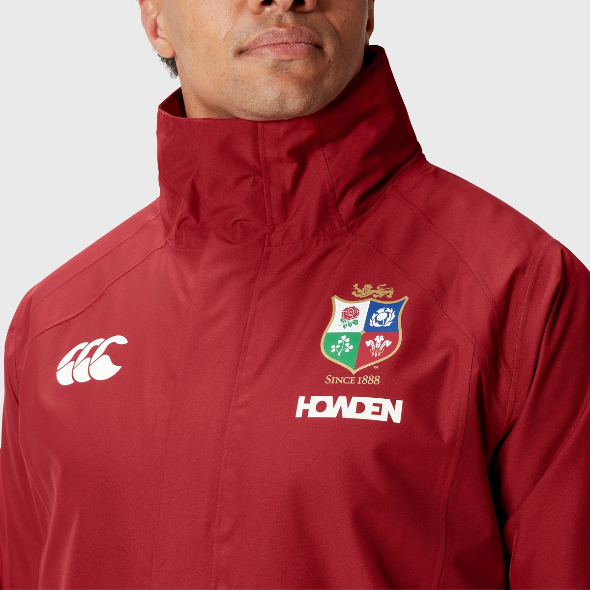 Canterbury British & Irish Lions Men's Waterproof Jacket - Red Raincoat for Outdoor Sports & Hiking | Windproof & Breathable Rugby Coat for Cold Weather