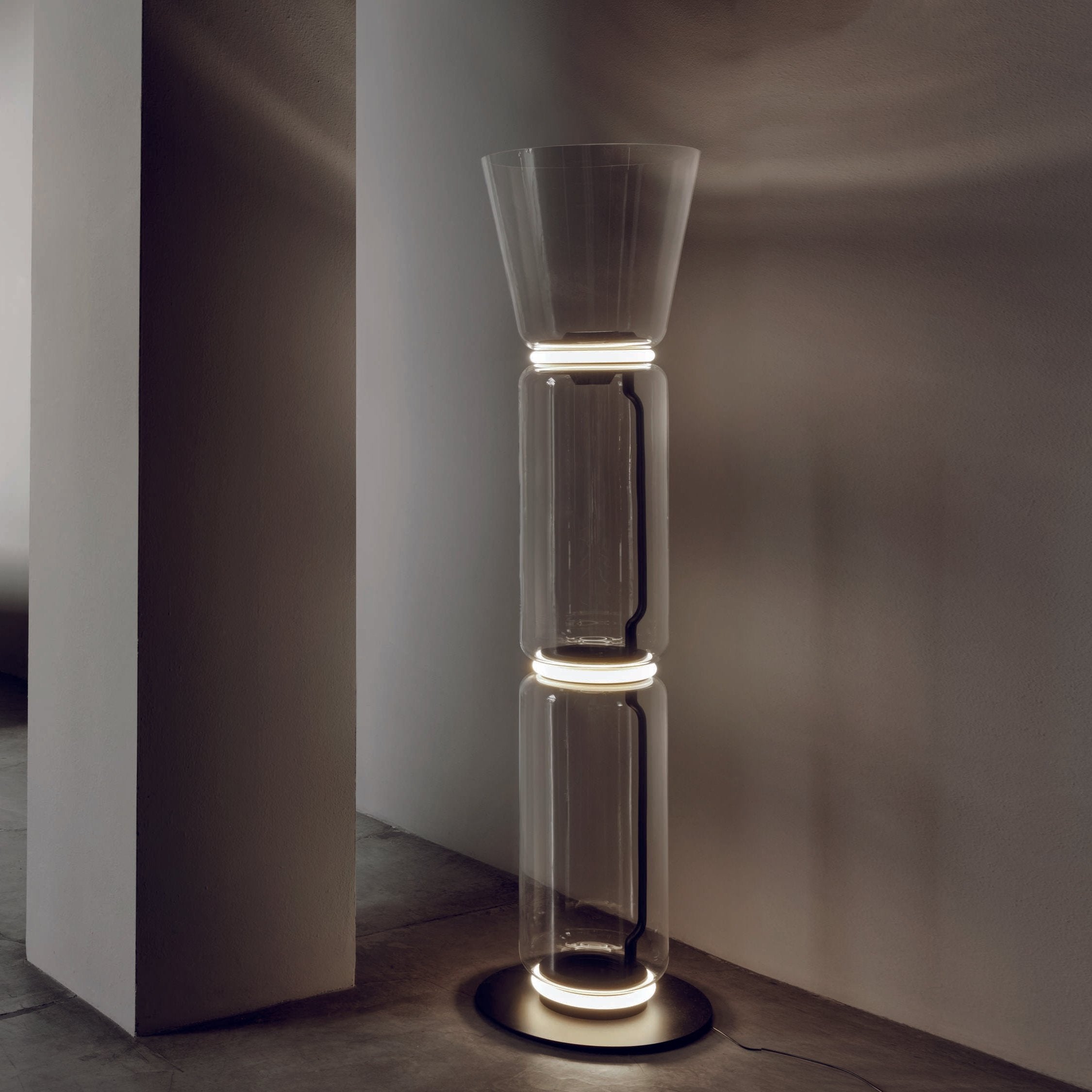 Modern Bamboo Glass Floor Lamp - Elegant Home Lighting for Living Room, Bedroom & Office - Perfect for Reading, Relaxing & Decor