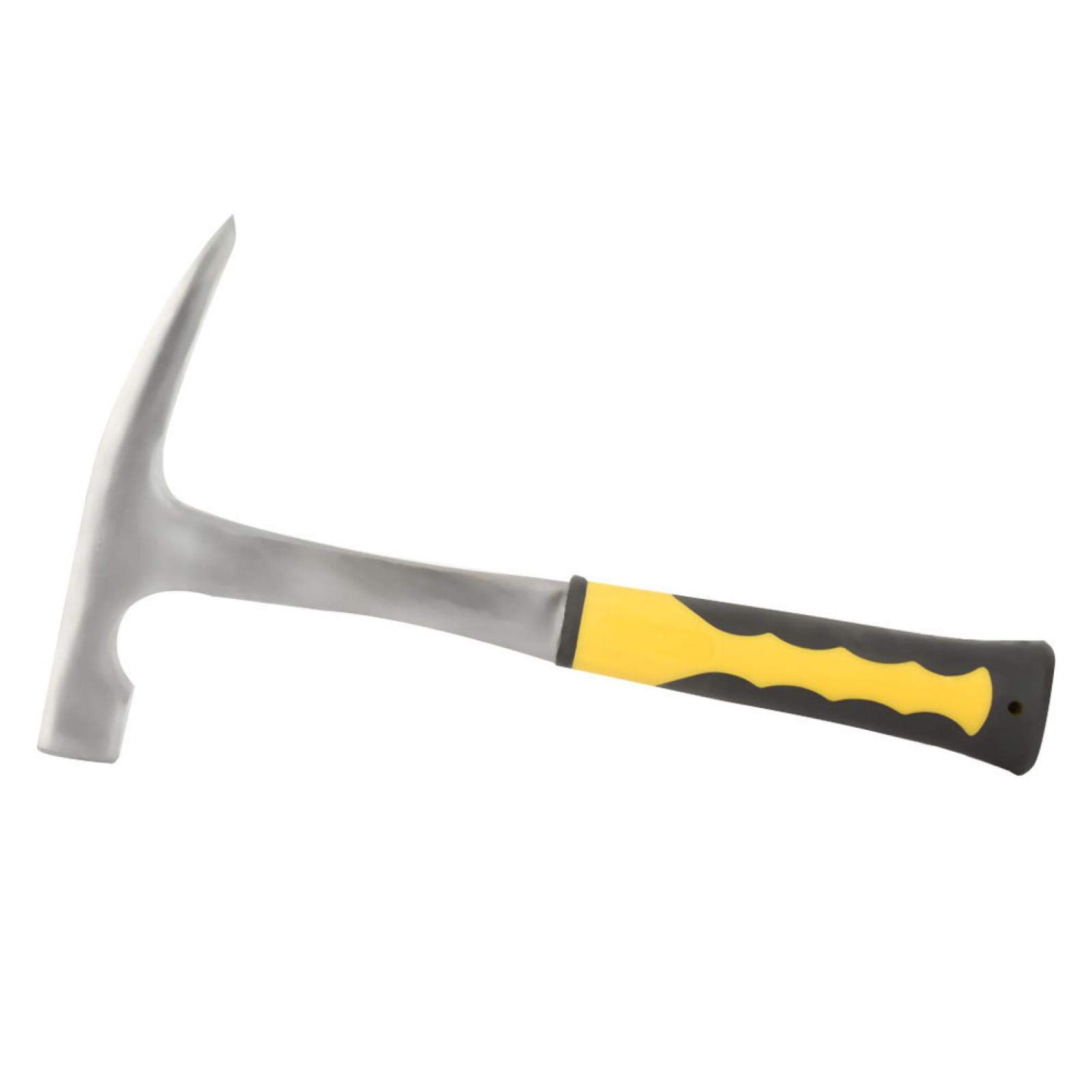 Double Head Carbon Steel Brick Hammer - High Hardness Flat Head with Comfortable Rubber Handle for Construction Workers & Archaeologists | Durable, Wear-Resistant for Demolition, Masonry & Excavation Work