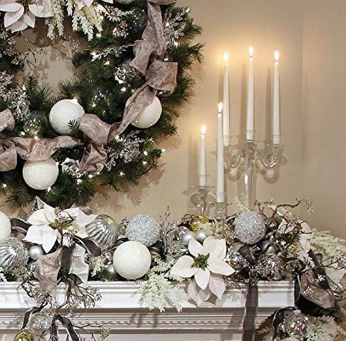 Premium 10 Inch White Taper Candles - Hand-Dipped Dripless & Smokeless Bulk Pack of 12 for Weddings, Dining, Church & Holiday Decorations - Elegant Unscented Candlesticks for Romantic Dinners & Special Events
