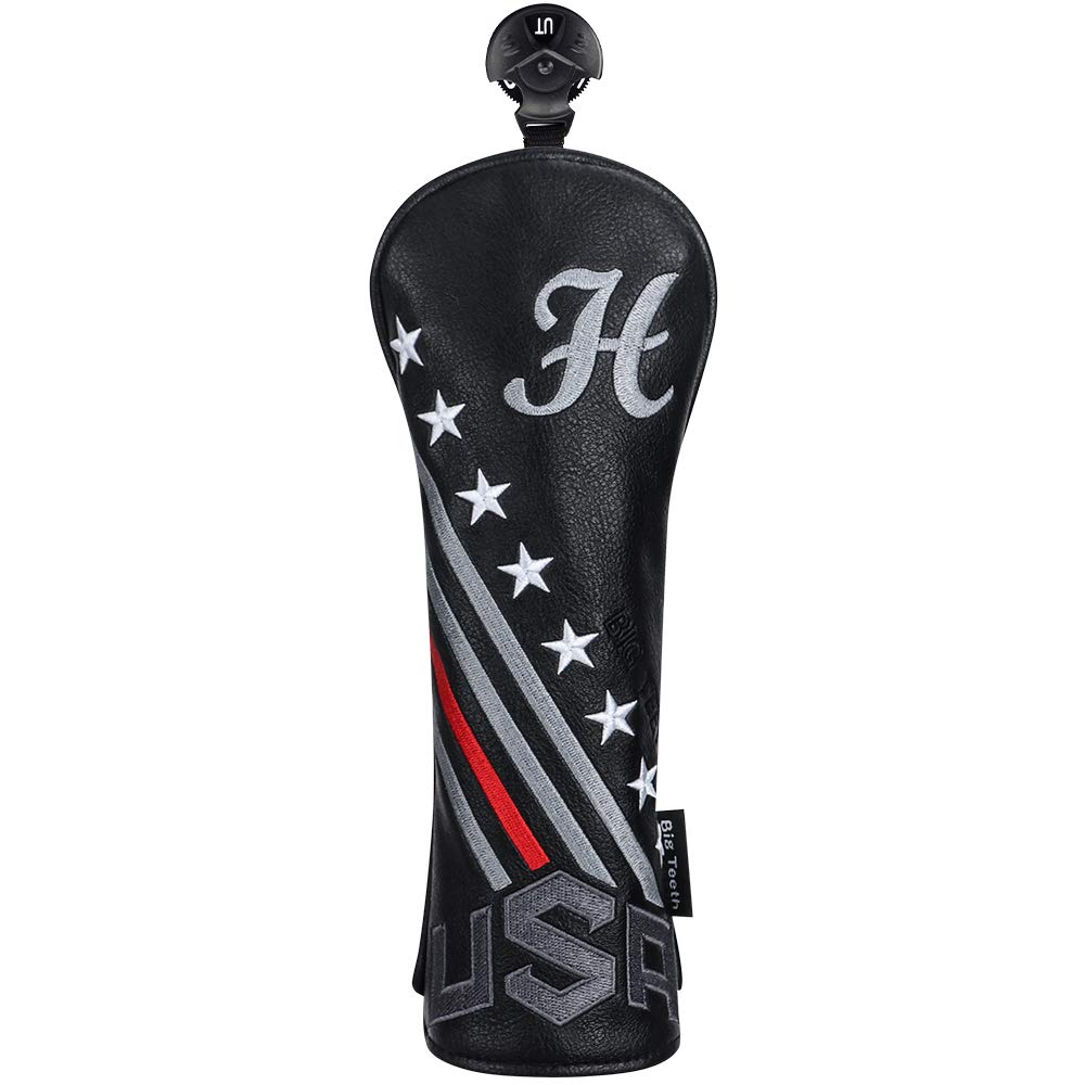 Premium USA Stripe & Star Golf Headcovers Set - Magnetic PU Leather Driver, Fairway Wood, Hybrid, Blade, Mallet Putter & Iron Covers - Durable Club Protector for Men & Women | Perfect for Golf Tournaments, Driving Range & Club Storage