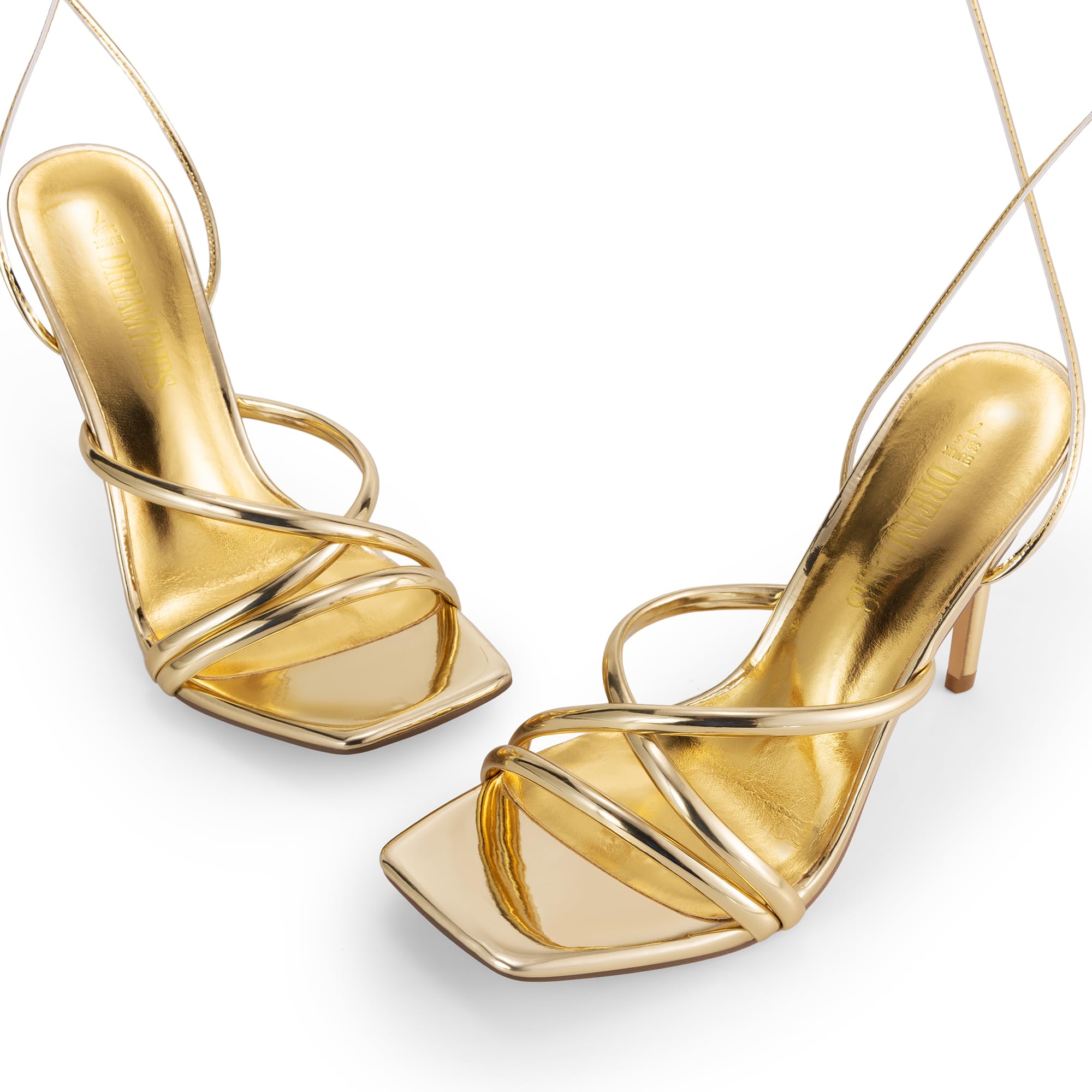 DREAM PAIRS Women's Strappy High Heel Sandals - Stiletto Lace Up Open Toe Party Shoes for Prom, Dating & Evening Events | Comfortable & Stylish Women's Dress Heels